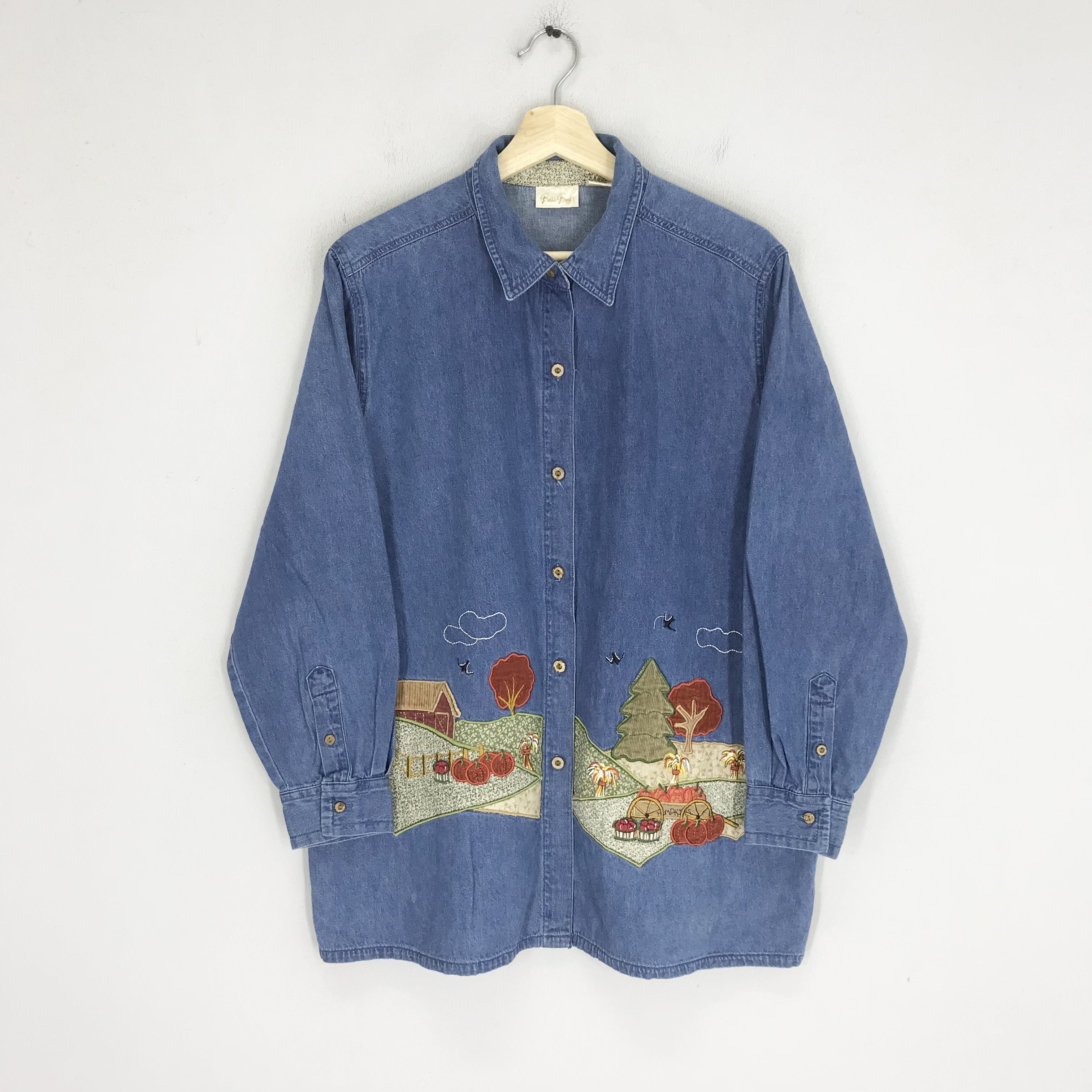 Brooks Vintage 90's Bobbie Brooks Denim Blue Jeans Shirt Large Size US L / EU 52-54 / 3 - 1 Thumbnail
