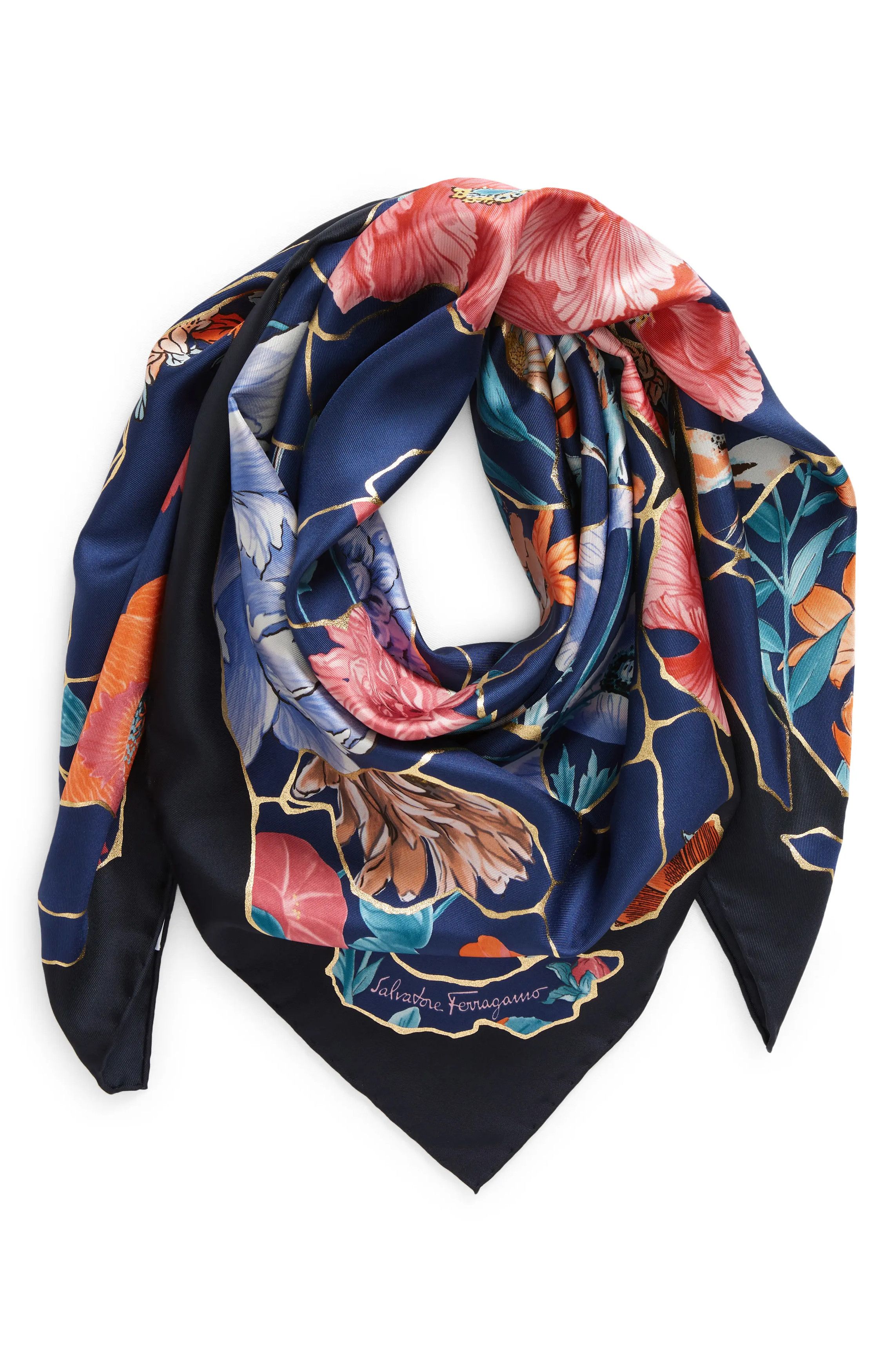 Salvatore Ferragamo o1s1rm1024 Size: 90x90 Cm / Scarf in Multicolor Size ONE SIZE - 3 Thumbnail