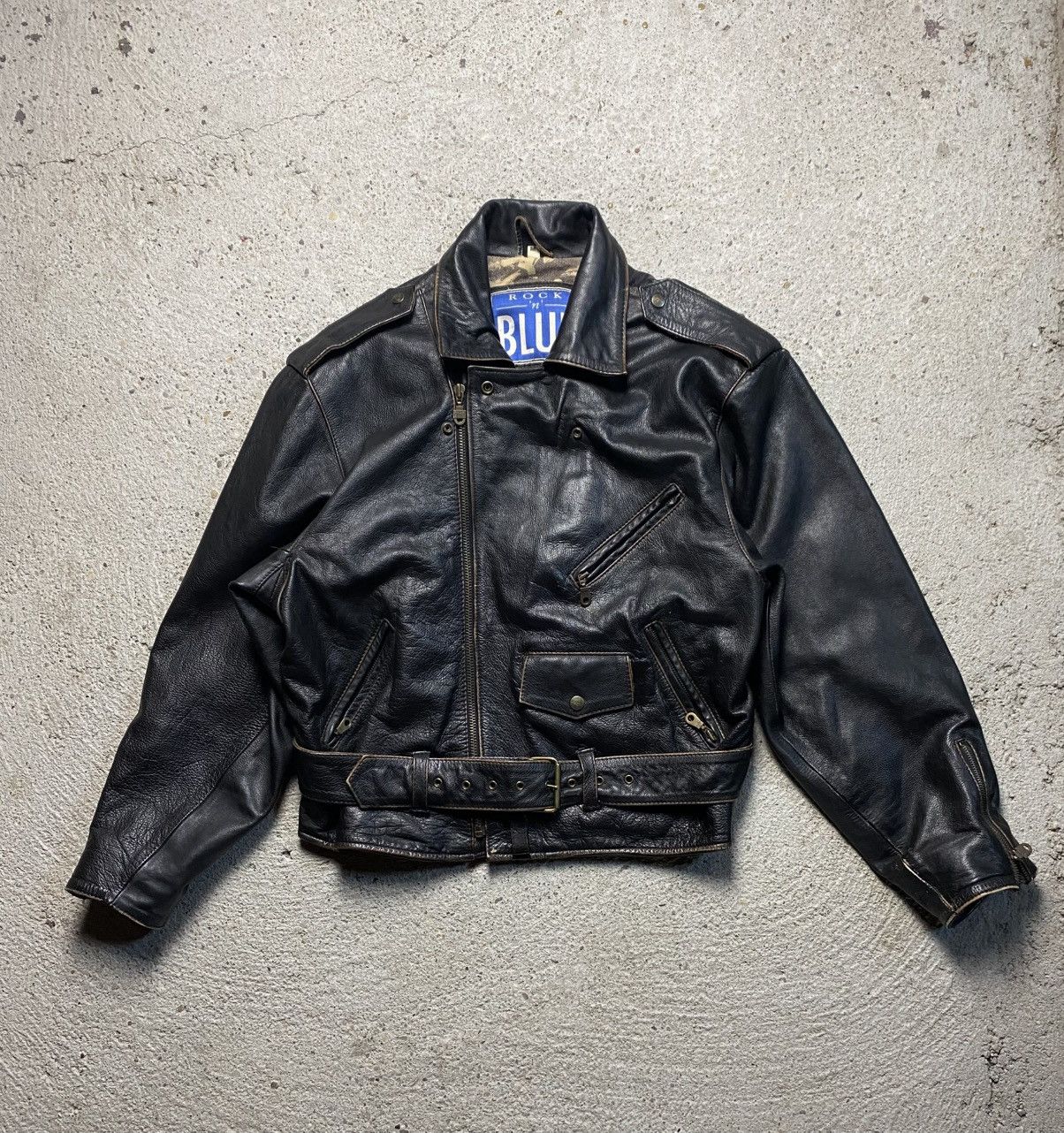 Other Leather jacket bomber avant garde archive rock n blue black Size US M / EU 48-50 / 2 - 2 Thumbnail