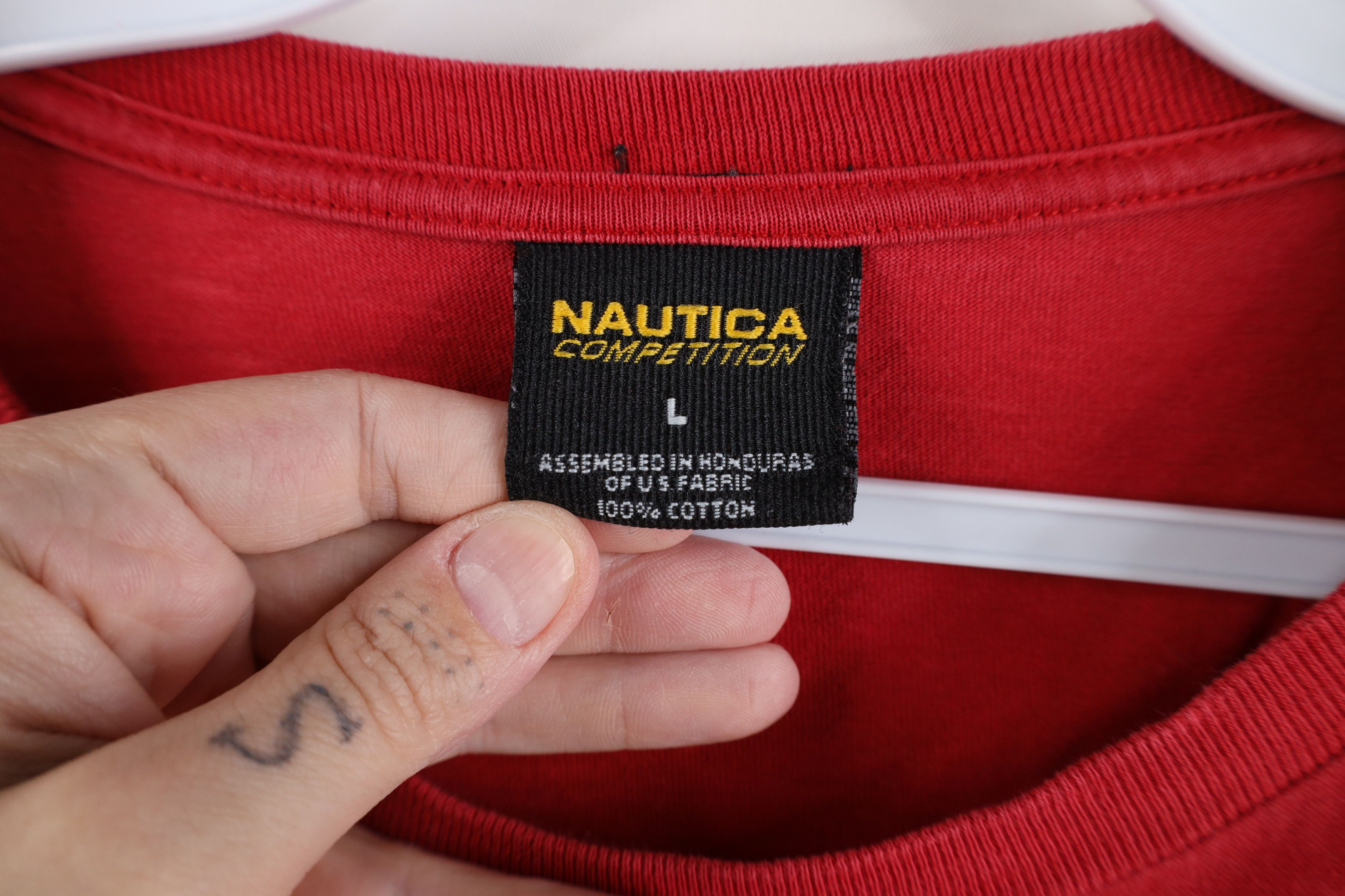 Nautica Vintage 90s Nautica Competition Spell Long Sleeve T-Shirt Size US L / EU 52-54 / 3 - 8 Thumbnail