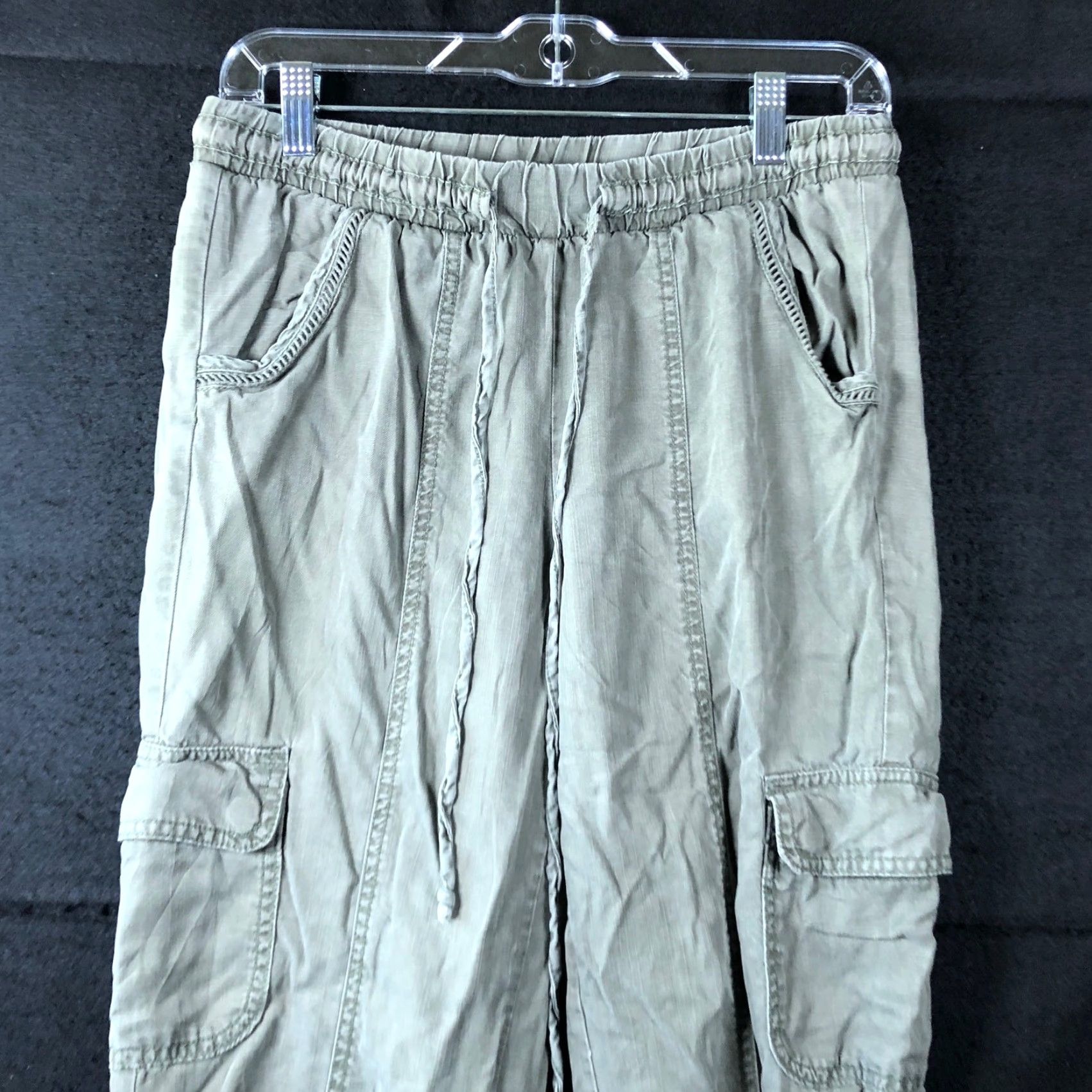Vintage Knox Rose Pants Womens Green Pull On Jogger Elastic Waist XS Size 29" - 2 Thumbnail