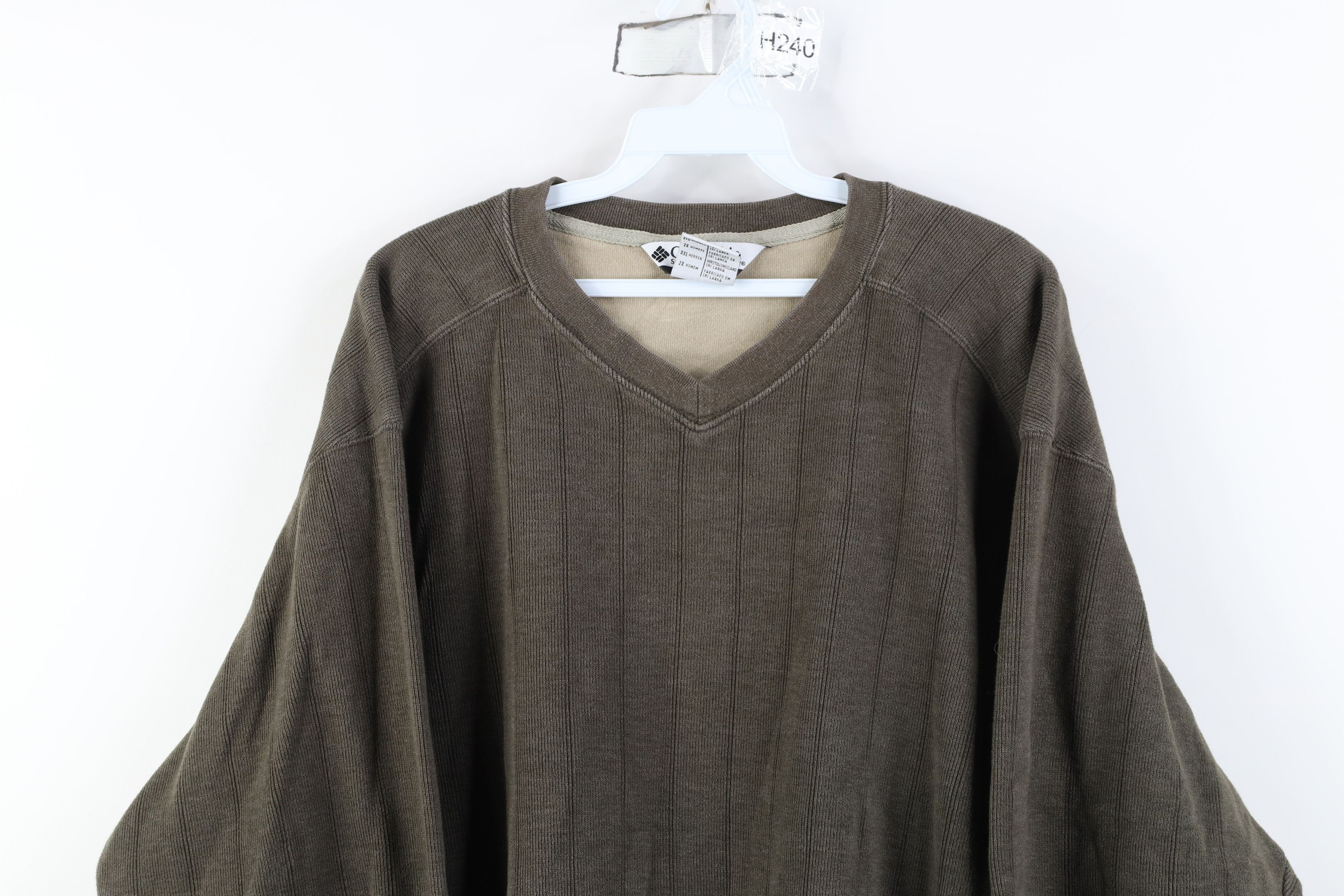 Columbia Vintage 90s Columbia Ribbed Knit Long Sleeve T-Shirt Brown Size US XXL / EU 58 / 5 - 2 Thumbnail