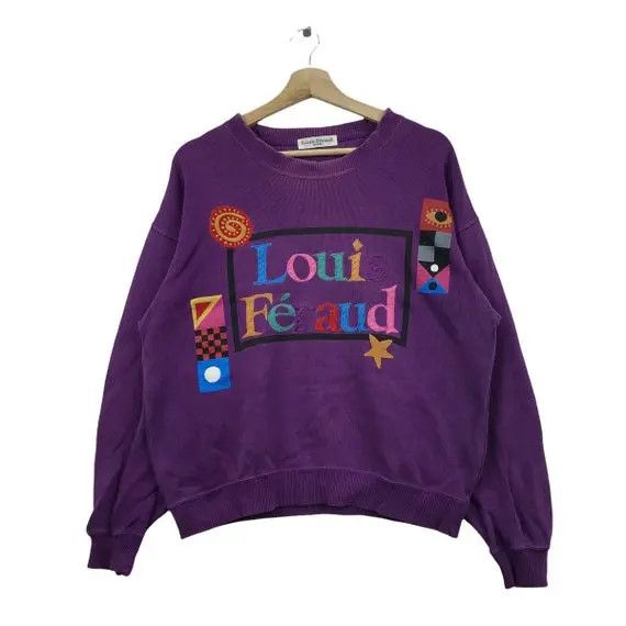 Louis Feraud Vtg LOUIS FERAUD PARIS Pop Art Embroidery Sweatshirt Size L / US 10 / IT 46 - 1 Thumbnail