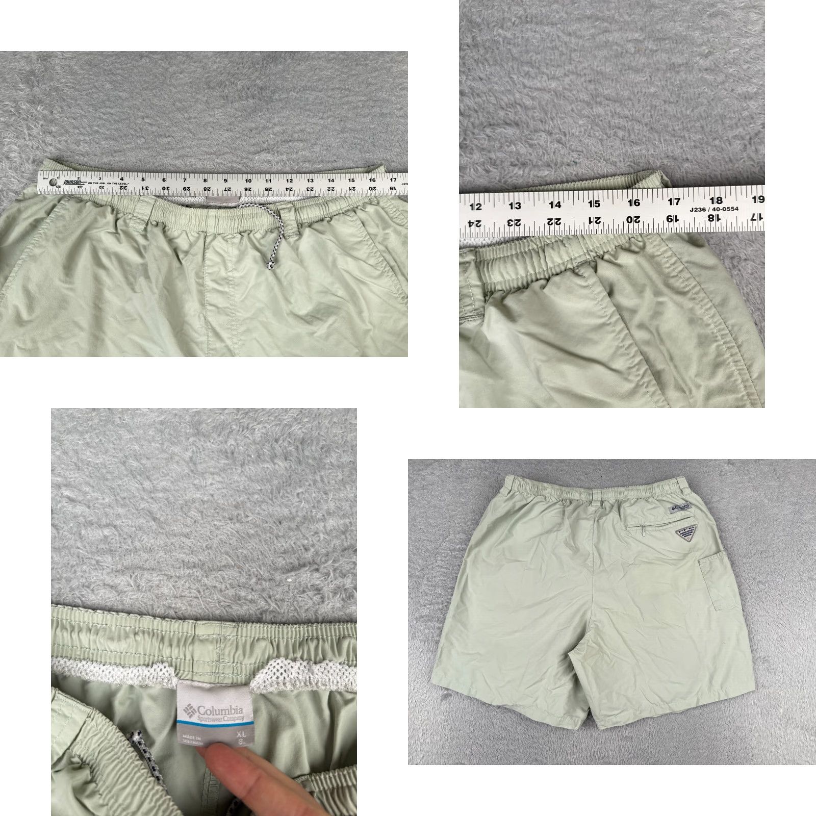 Vintage Columbia Men Shorts Outdoor Green PFG Nylon Omni-Shade Casual Cargo Pocket 8 in Inseam XL Regular Size US 36 / EU 52 - 8 Thumbnail