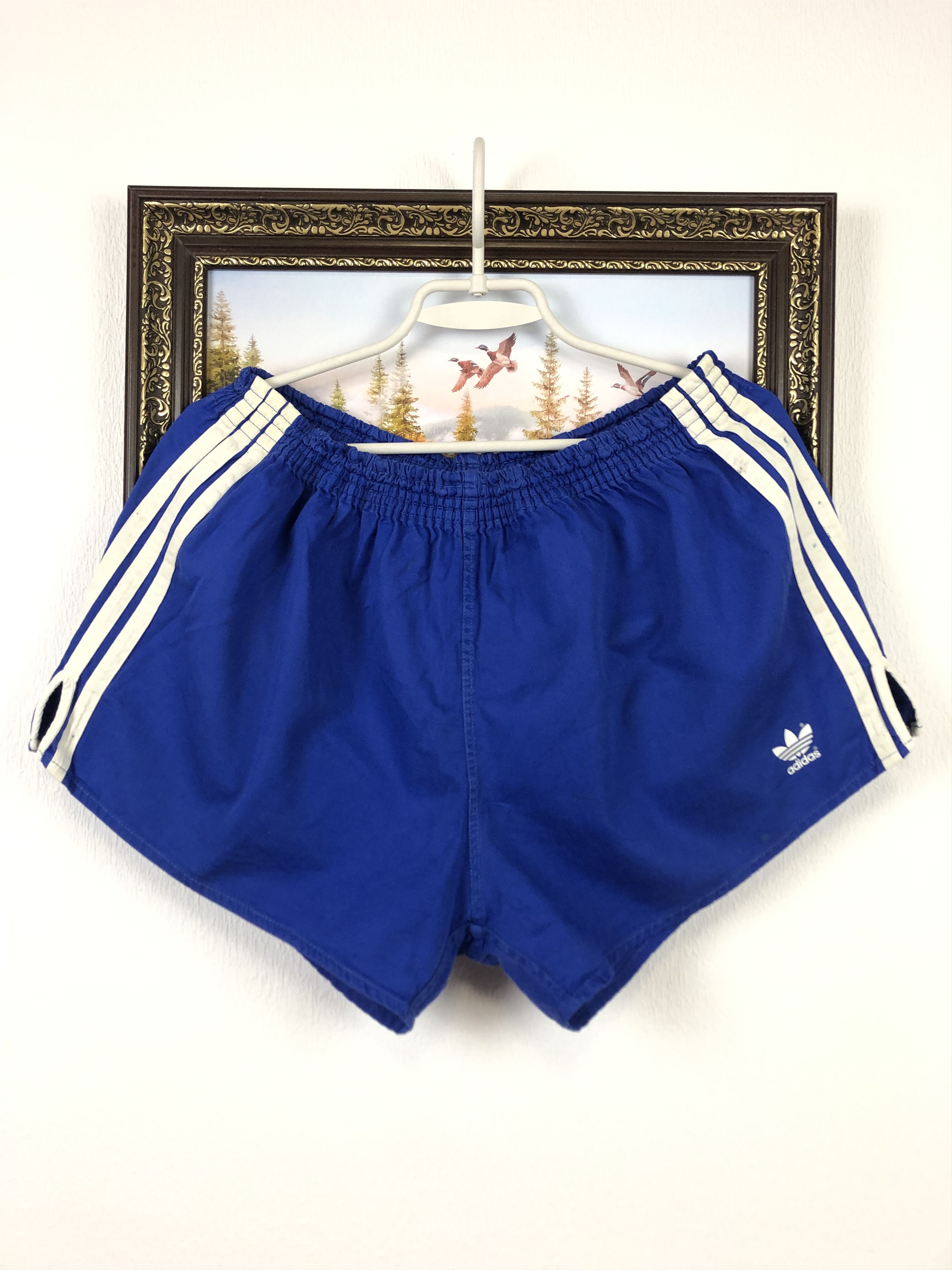 Vintage 90's Adidas Nylon Shorts Rare Blue Run Hype