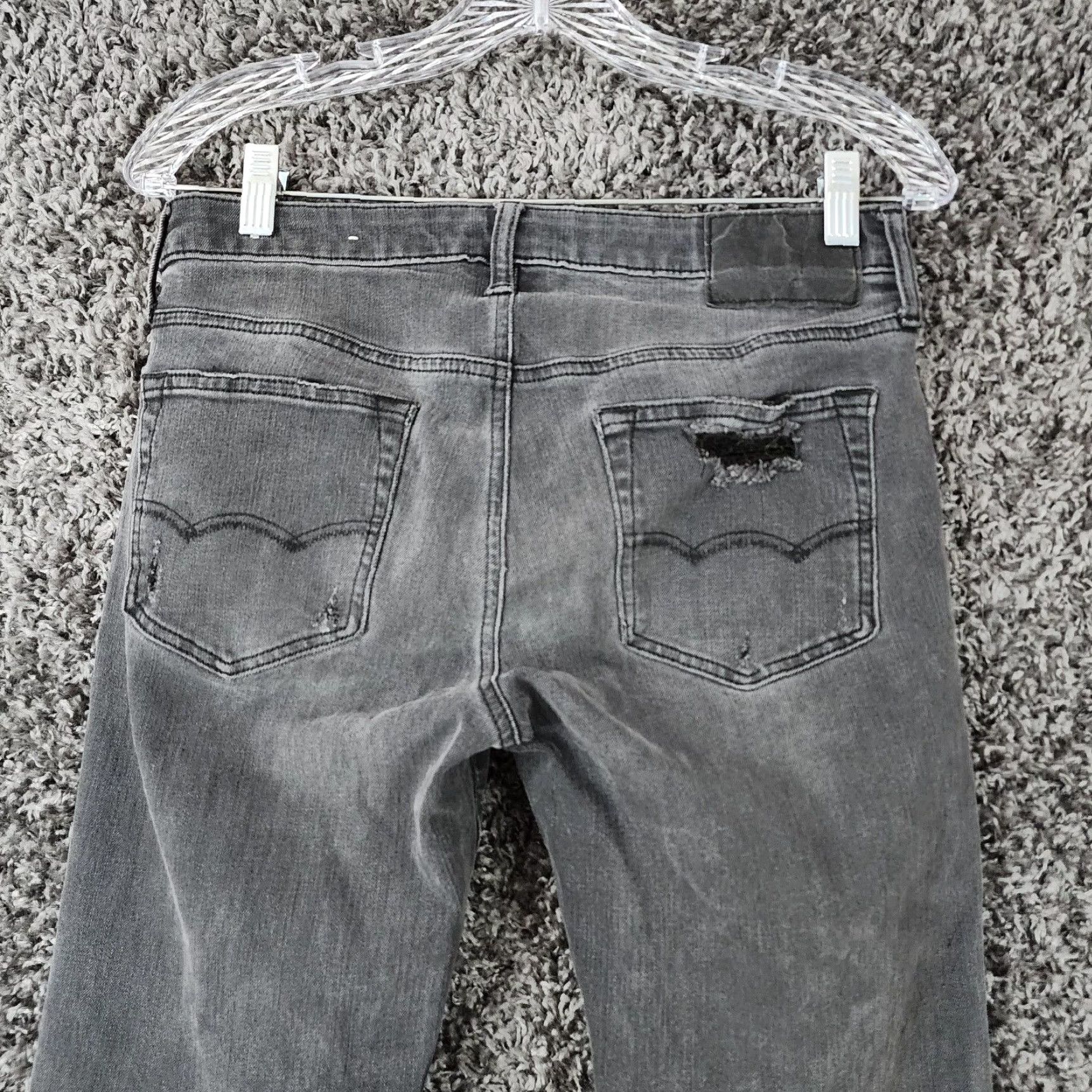 American Eagle Outfitters American Eagle Mens Distressed Skinny Gray Jeans 30x30 Extreme Flex Size US 30 / EU 46 - 7 Thumbnail