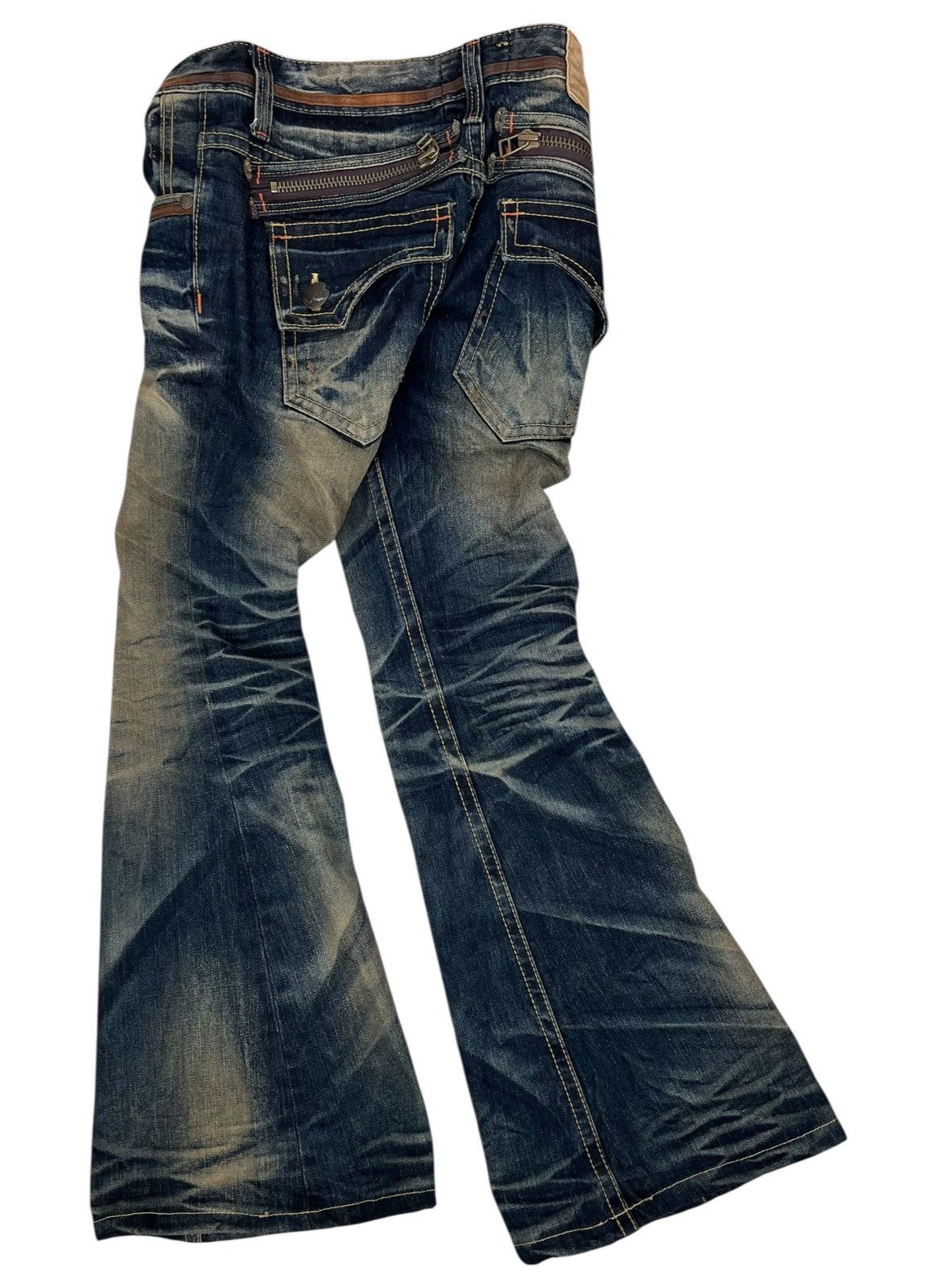 Japanese Brand Vintage Lolita Mud Wash Flaired Jeans Size US 32 / EU 48 - 3 Thumbnail