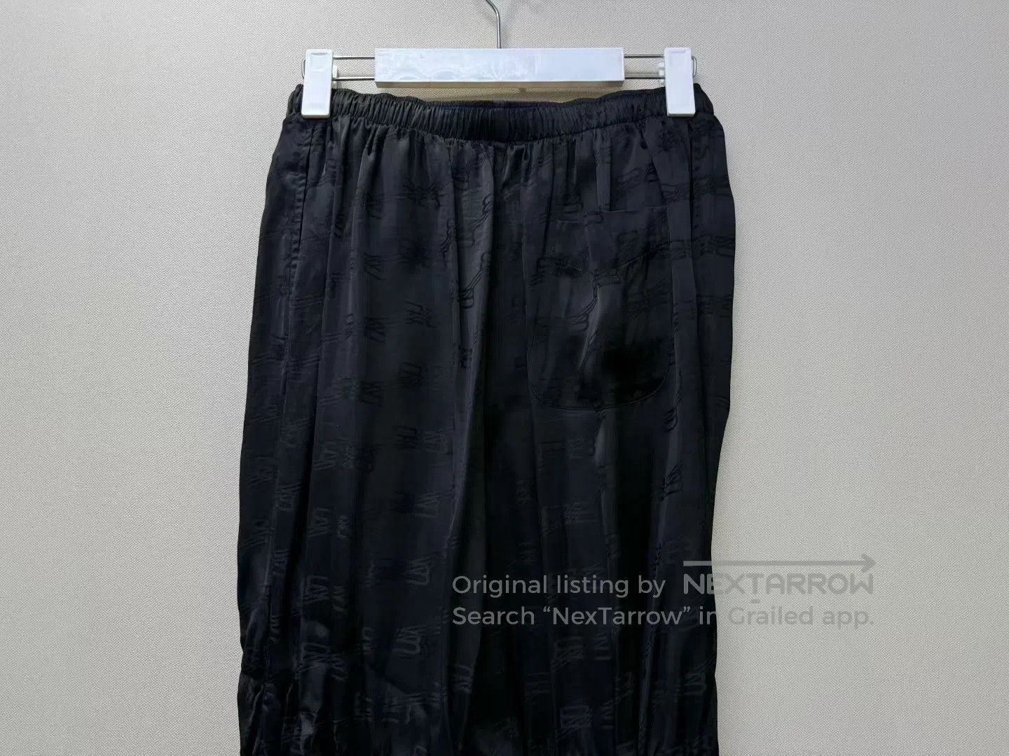 Balenciaga Balenciaga Black Lock Full Logo Silk Long Pants| Size US 36 / EU 52 - 5 Thumbnail