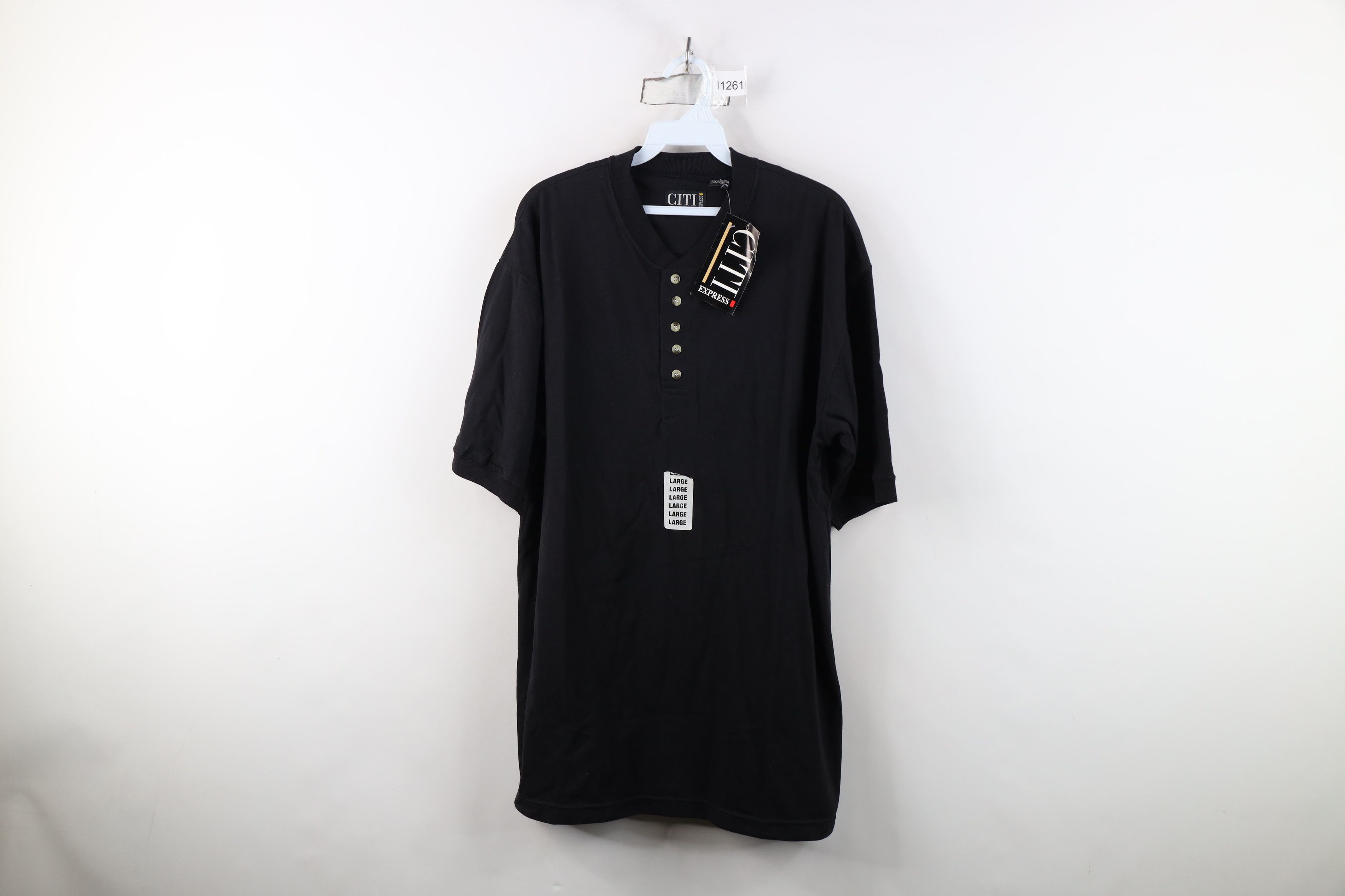 Vintage Deadstock Vintage 90s Streetwear Fit Henley T-Shirt Black Size US L / EU 52-54 / 3 - 1 Thumbnail