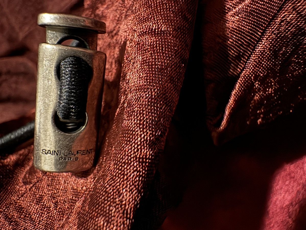 Saint Laurent Paris Saint Laurent Tonal Satin Jacket in Burgundy/Maroon/Bordeaux Size US L / EU 52-54 / 3 - 14 Thumbnail