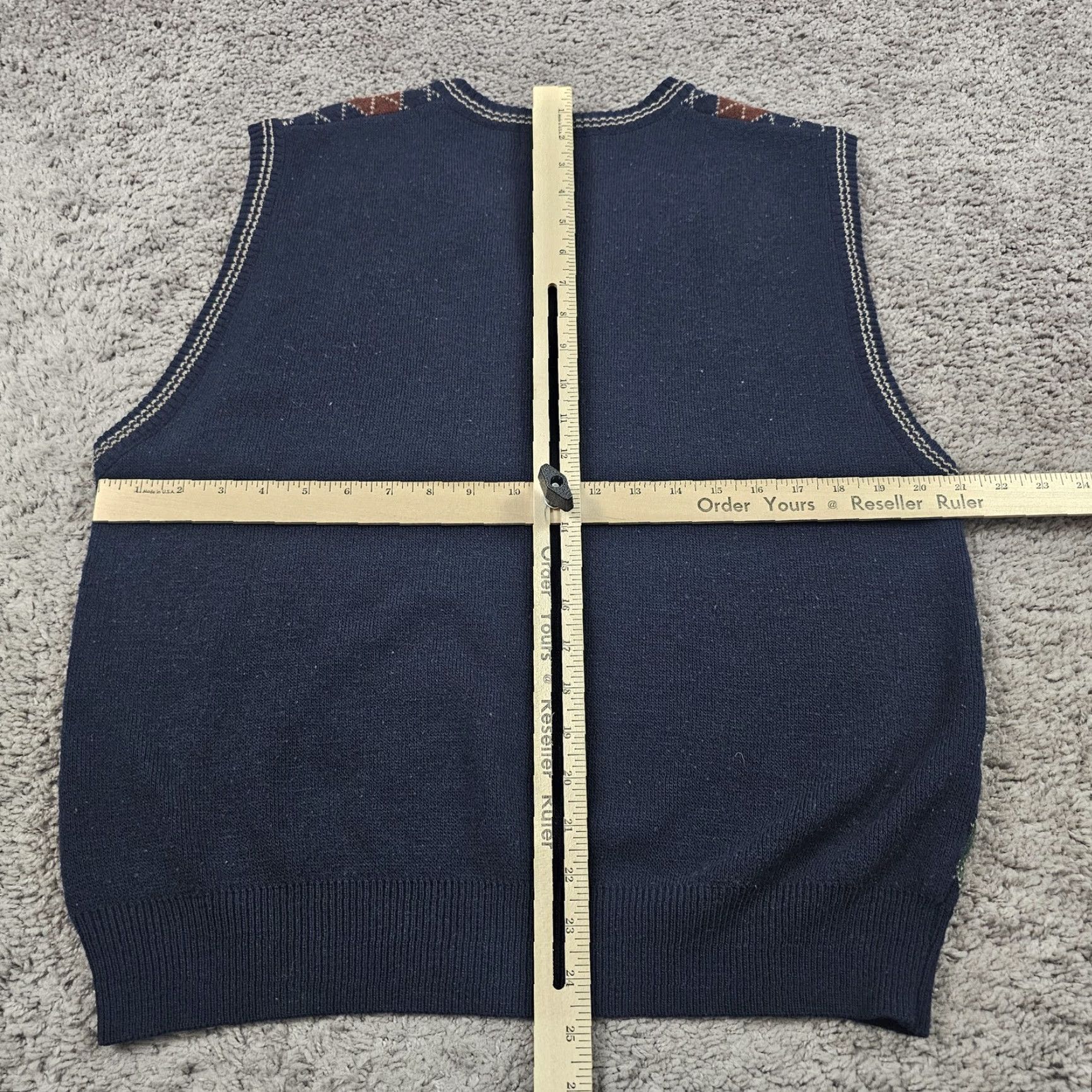 IDEA Idea Uomo Vest Sweater Mens L Blue V-Neck Pullover Knit Wool Acrylic Made in Italy Size US L / EU 52-54 / 3 - 3 Thumbnail