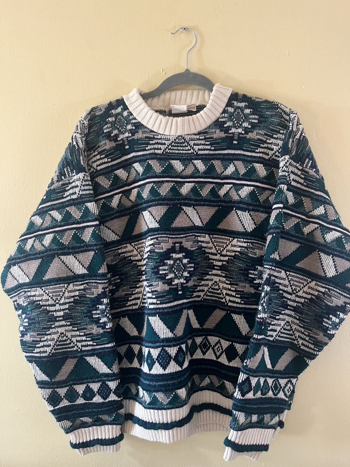 Vintage Vintage 1990s Blake & Manley 3D Knit Sweater - Multi-Tone Size US L / EU 52-54 / 3 - 1 Thumbnail