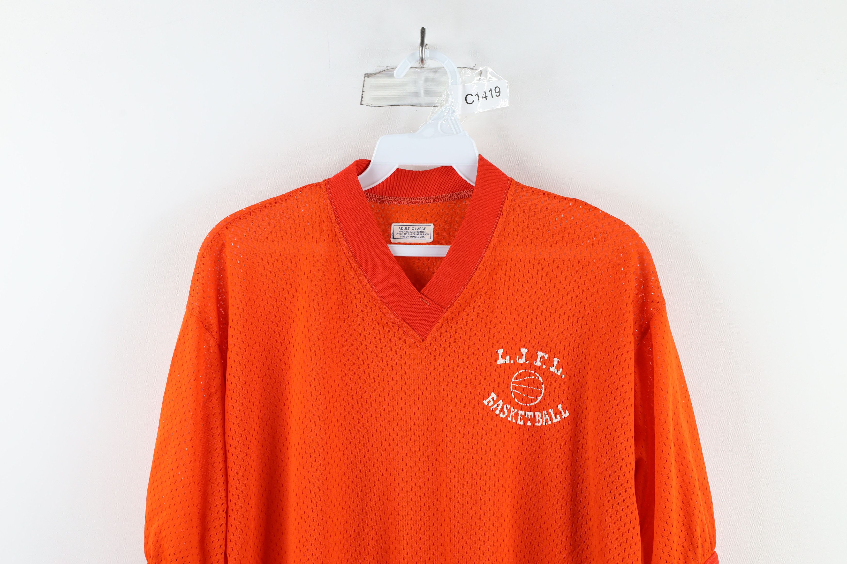 Vintage Vintage 70s Out Basketball Mesh Ringer T-Shirt Orange USA Size US XL / EU 56 / 4 - 2 Thumbnail