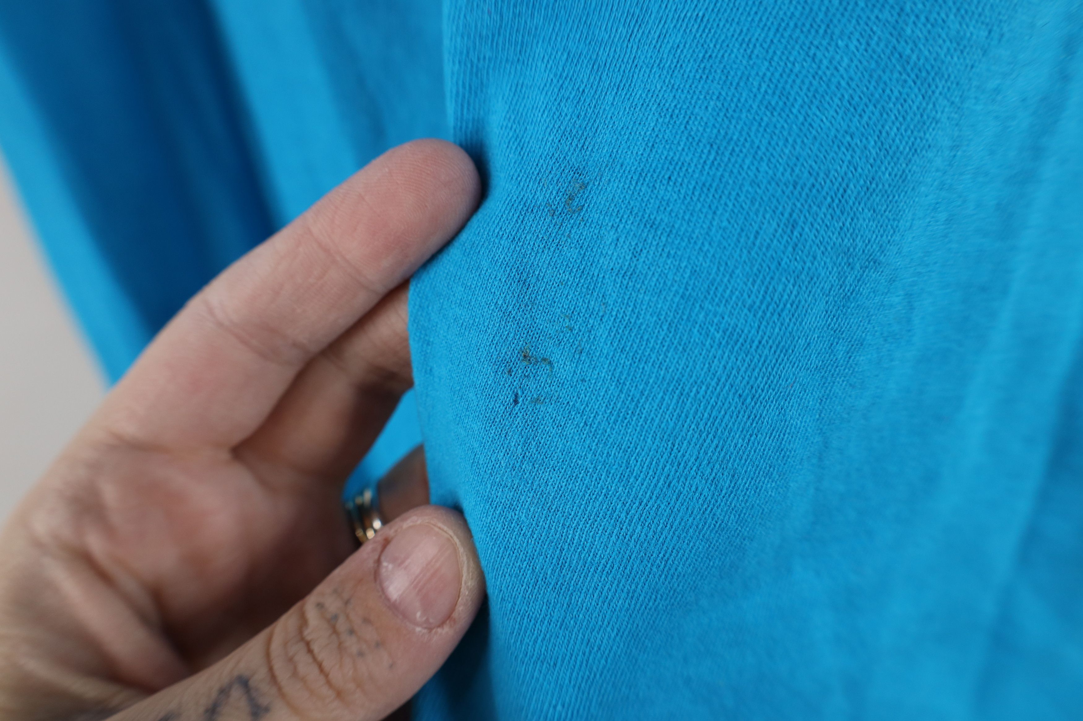 Vintage Vintage 90s Streetwear Blank Cotton Pocket T-Shirt Blue USA Size US L / EU 52-54 / 3 - 4 Thumbnail