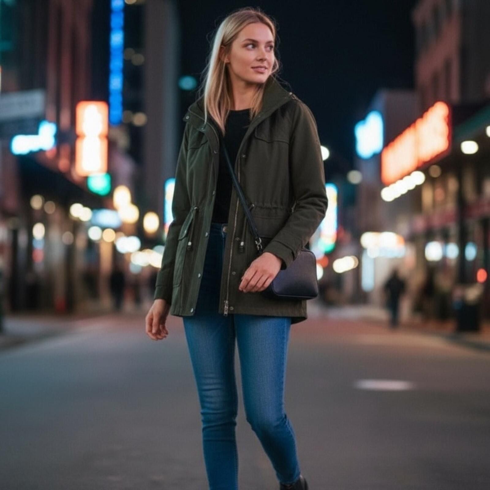 Unknown London Women's Olive Green Hooded Utility Jacket Size S / US 4 / IT 40 - 2 Thumbnail