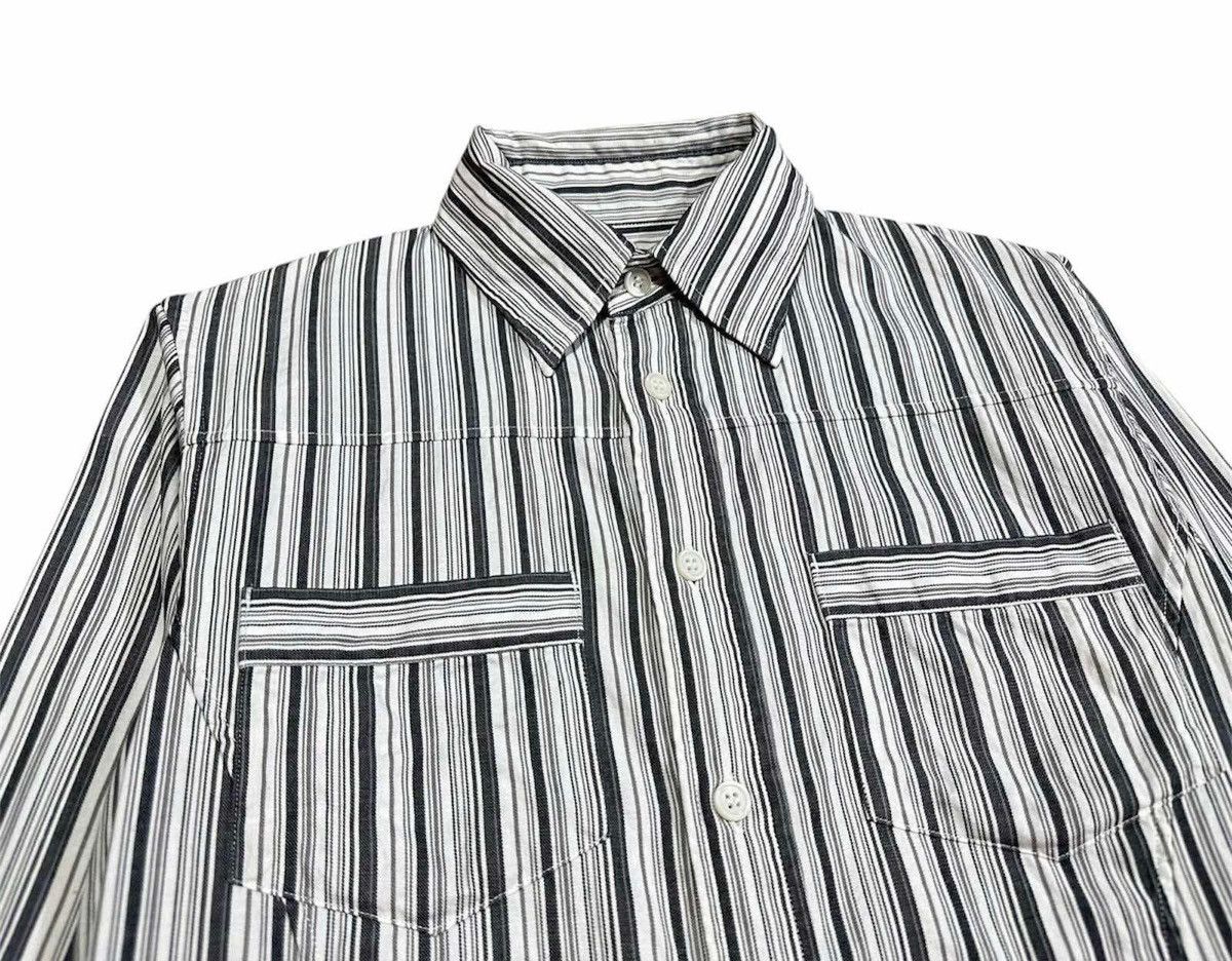 Issey Miyake × Japanese Brand × Tete Homme 🔥Vintage Tete Homme By Issey Miyake Striped Shirt Size US M / EU 48-50 / 2 - 4 Thumbnail