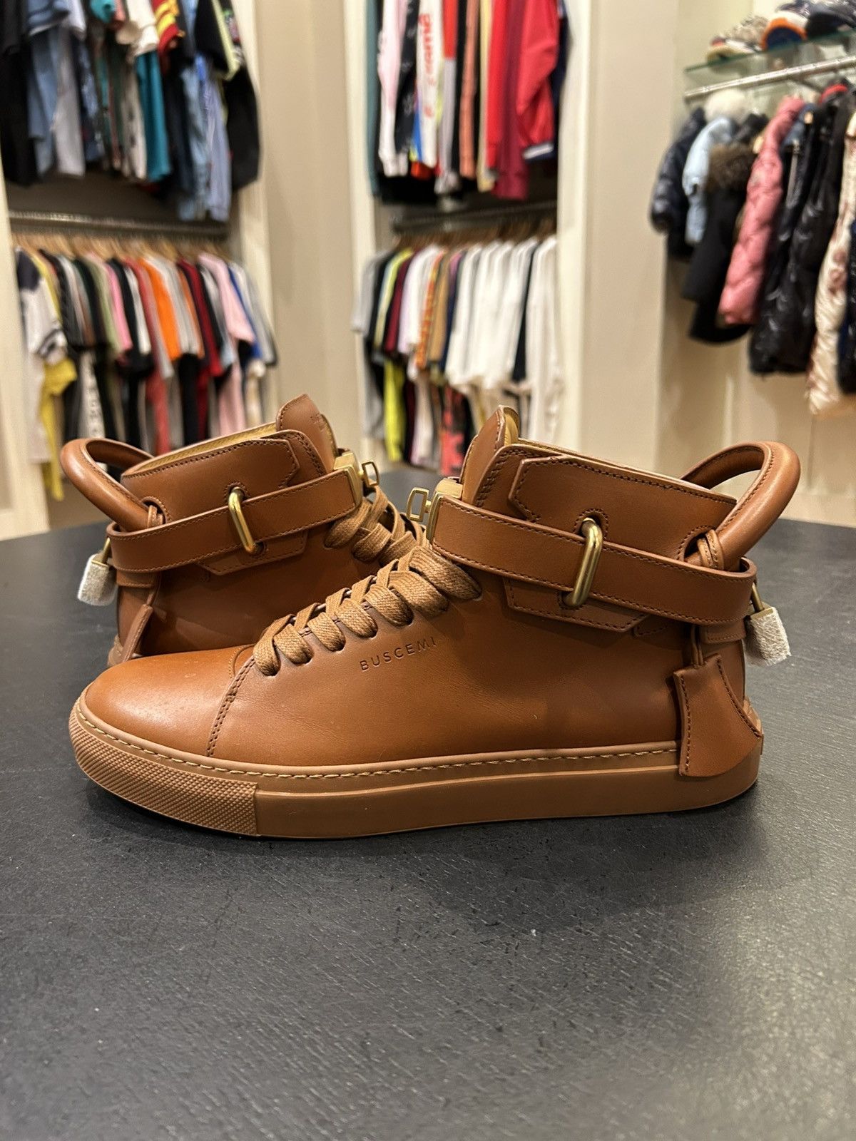 Buscemi Buscemi High Top Leather Sneakers Size US 8 / EU 41 - 1 Thumbnail