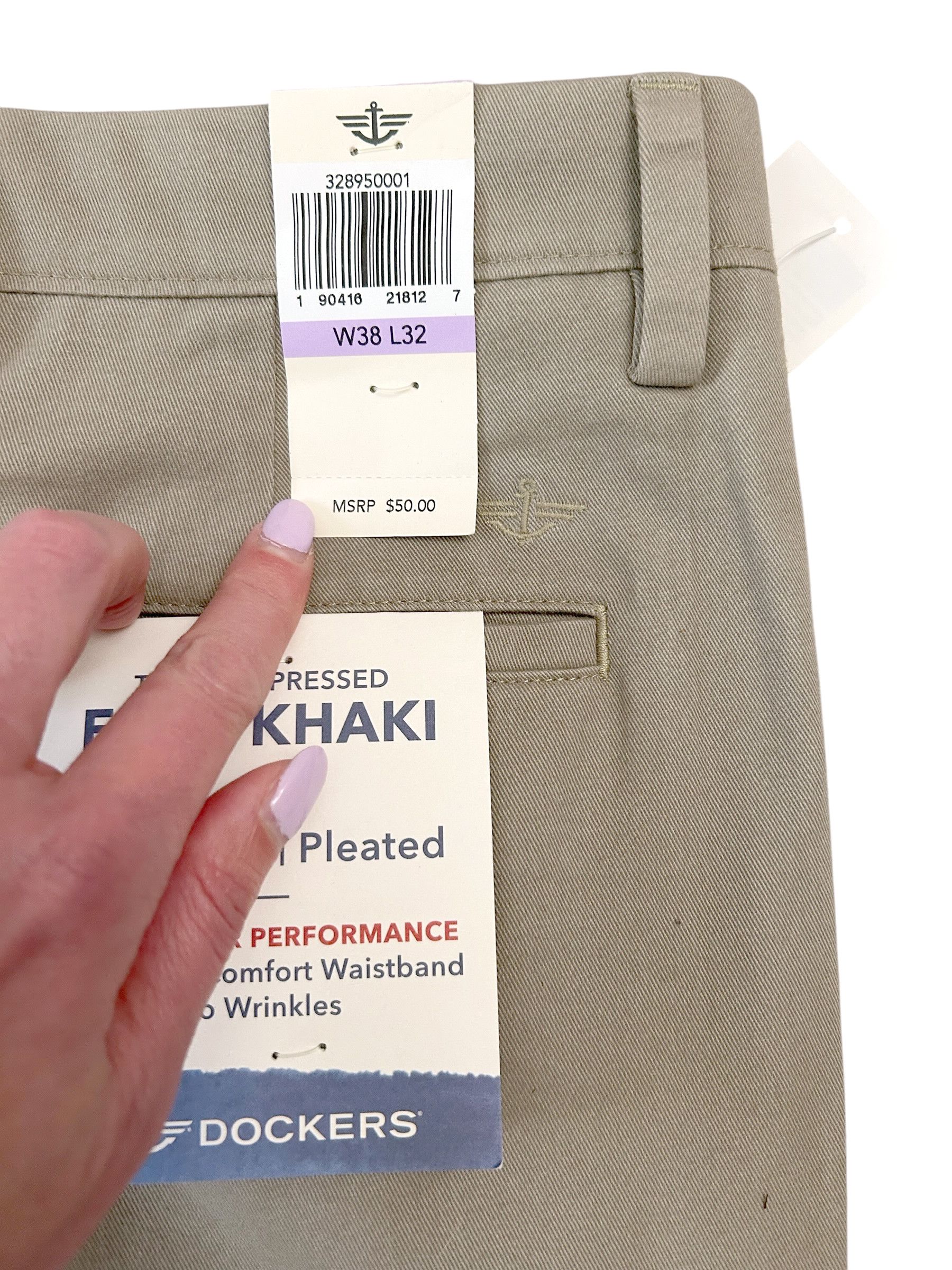 Dockers Dockers Size 38x32 Classic Fit Pleated Front Pants Beige Size US 38 / EU 54 - 7 Thumbnail