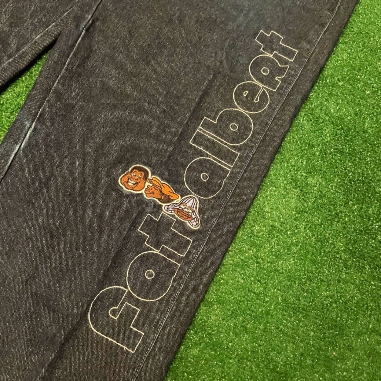 Fubu VINTAGE FUBU Baggy Hip Hop Skater Grunge Jeans VTG Mens Size 34 Fat Albert 34x32 Blue Embroidered Wide-Leg Pockets Mens Size US 34 / EU 50 - 5 Thumbnail
