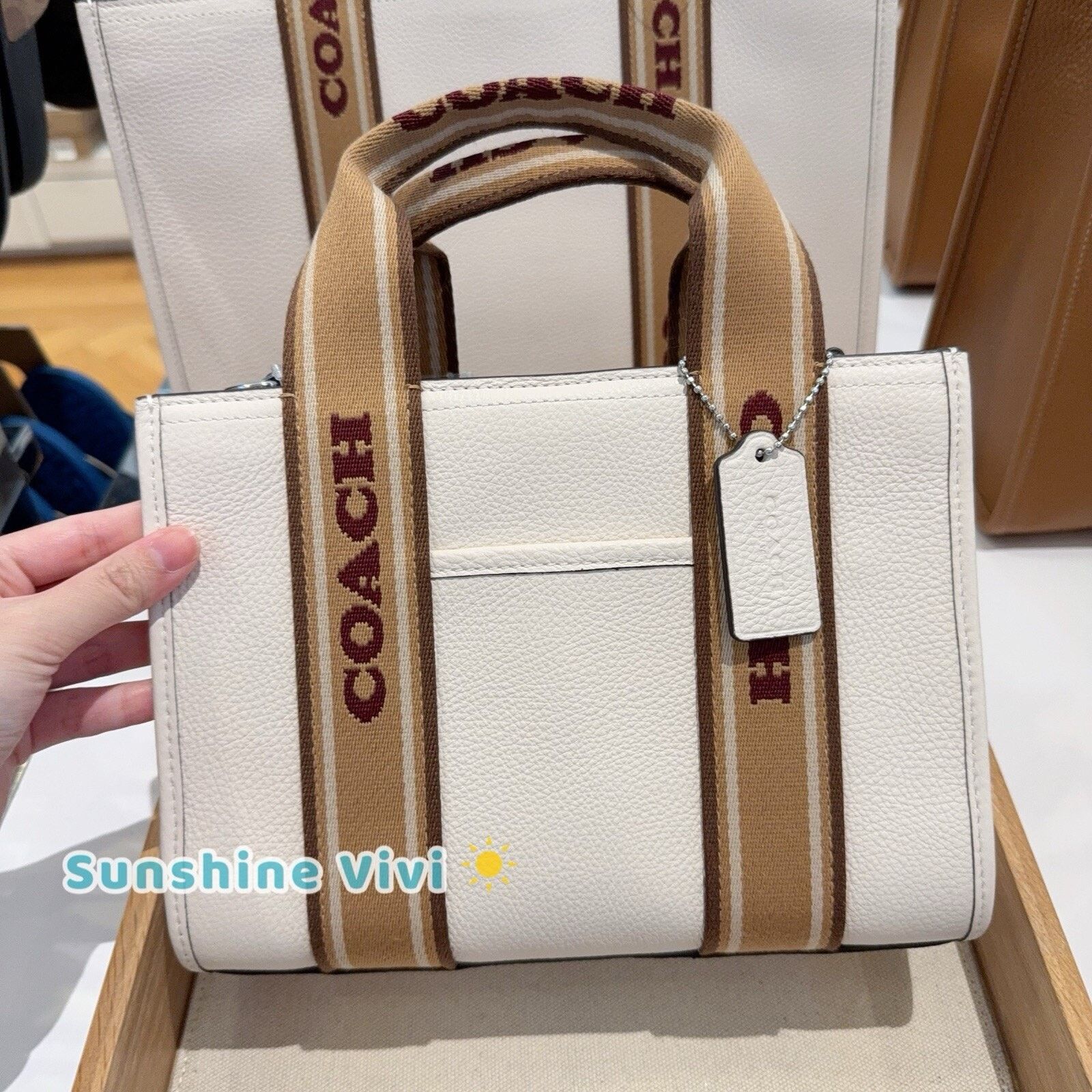 Coach NWT Coach Smith Tote Bag Leather 24 CAR77 Silver /Chalk Size ONE SIZE - 1 Thumbnail