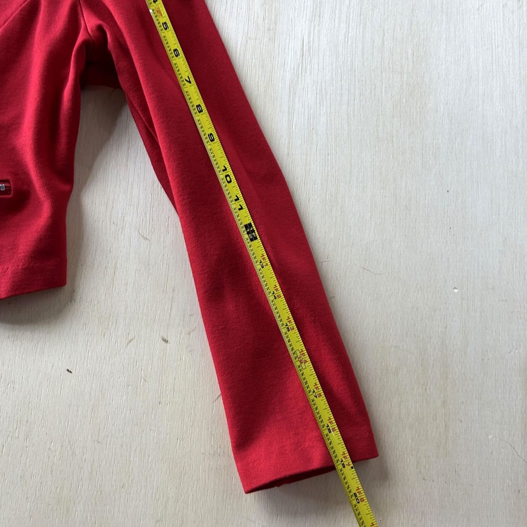 Vintage Y2K Charlotte Russe Blazer Jacket Womens Small Red Collarless Open Zip Knit Jacket Womens Small Red Size S / US 4 / IT 40 - 7 Thumbnail