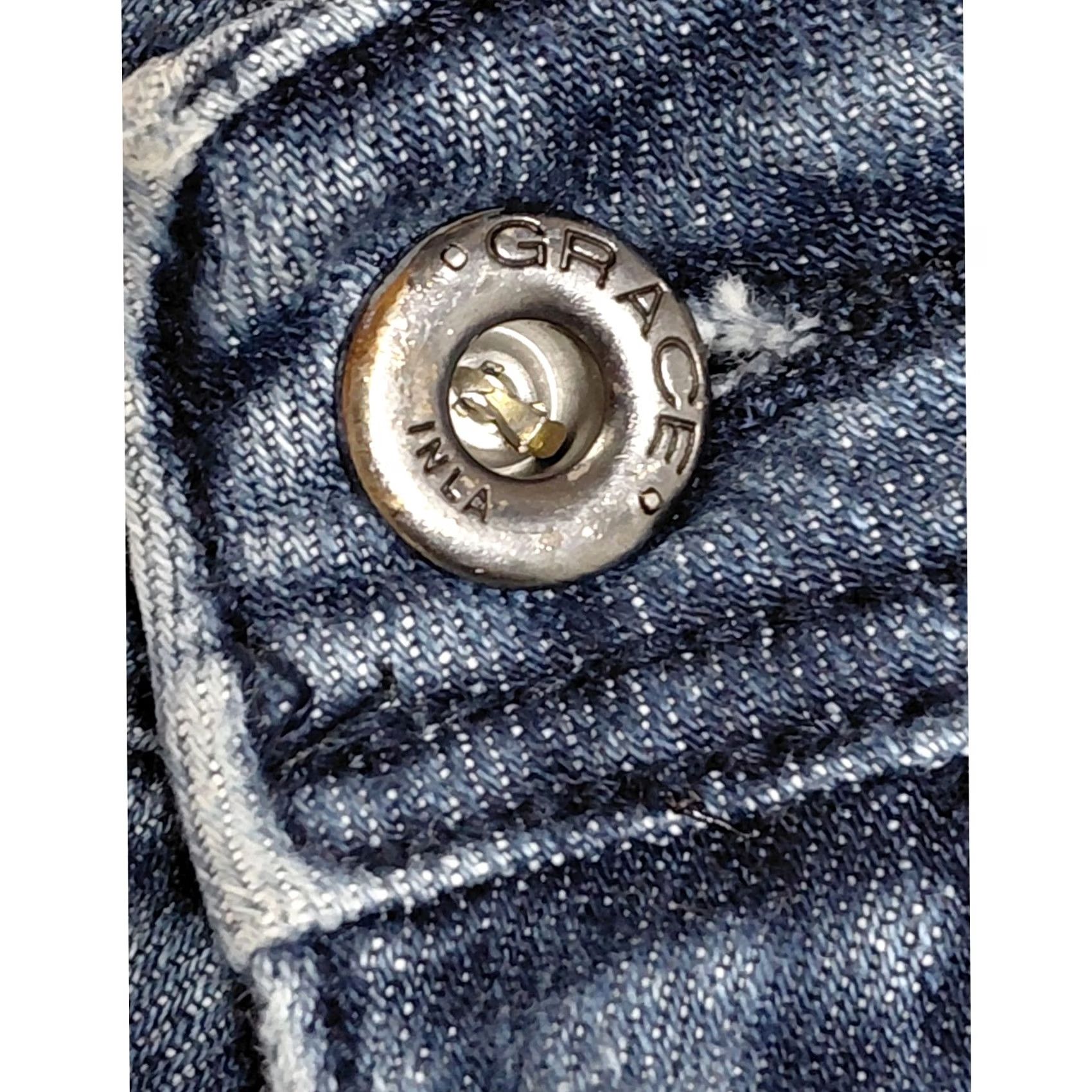 Grace in LA GRACE Boot Cut Jeans Women Size 26 Embroidered Blue Denim Bootcut Size 26" / US 2 / IT 38 - 4 Thumbnail