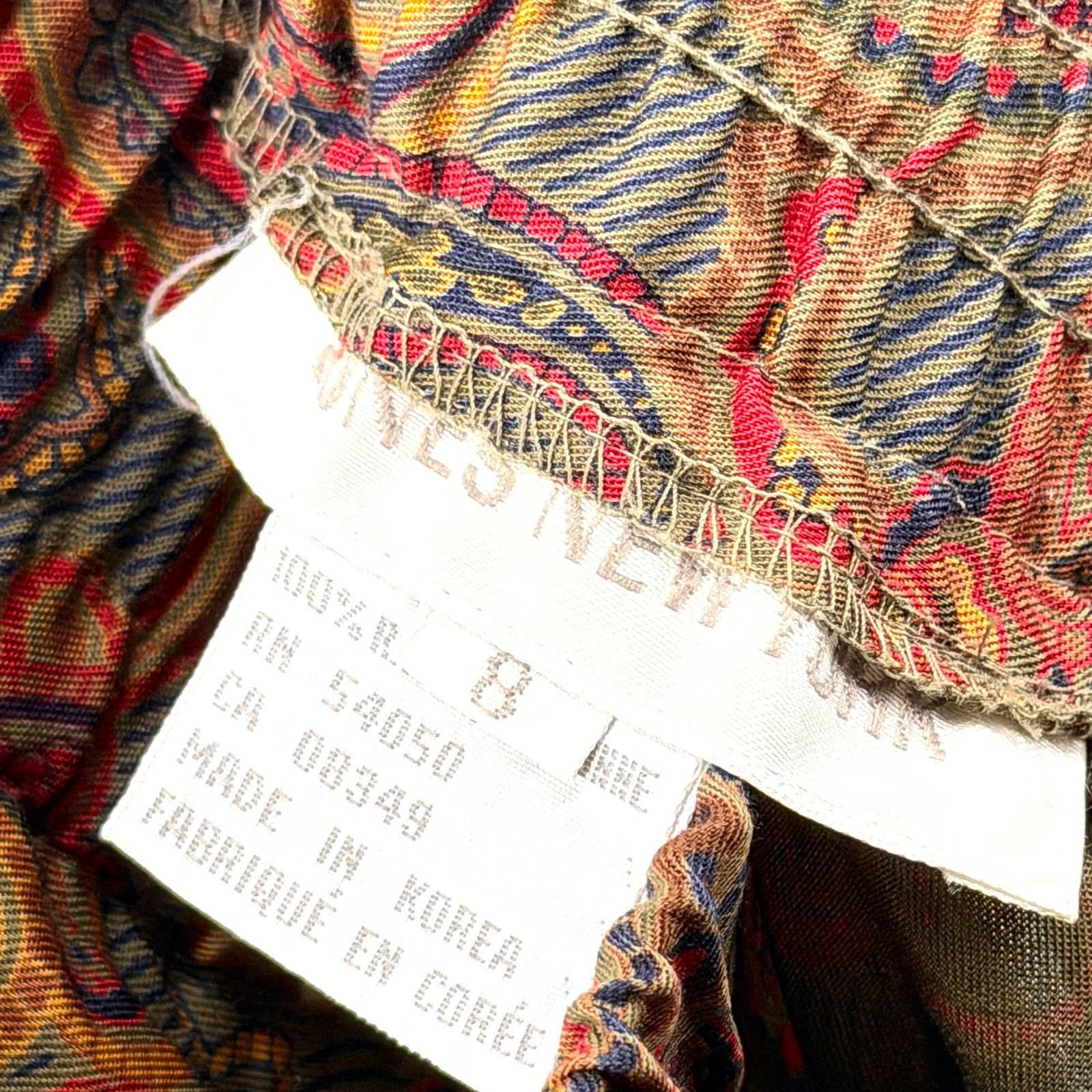 Jones New York Vintage 80s Olive Red Paisley 100% Rayon Circle Skirt Size 30" / US 8 / IT 44 - 7 Thumbnail