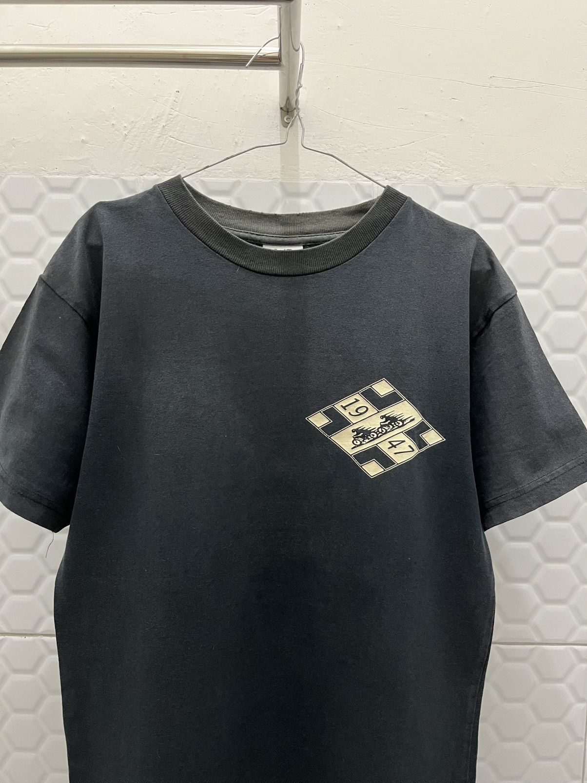 Vintage Vintage Langlitz Leather Faded Tee Size US S / EU 44-46 / 1 - 4 Thumbnail