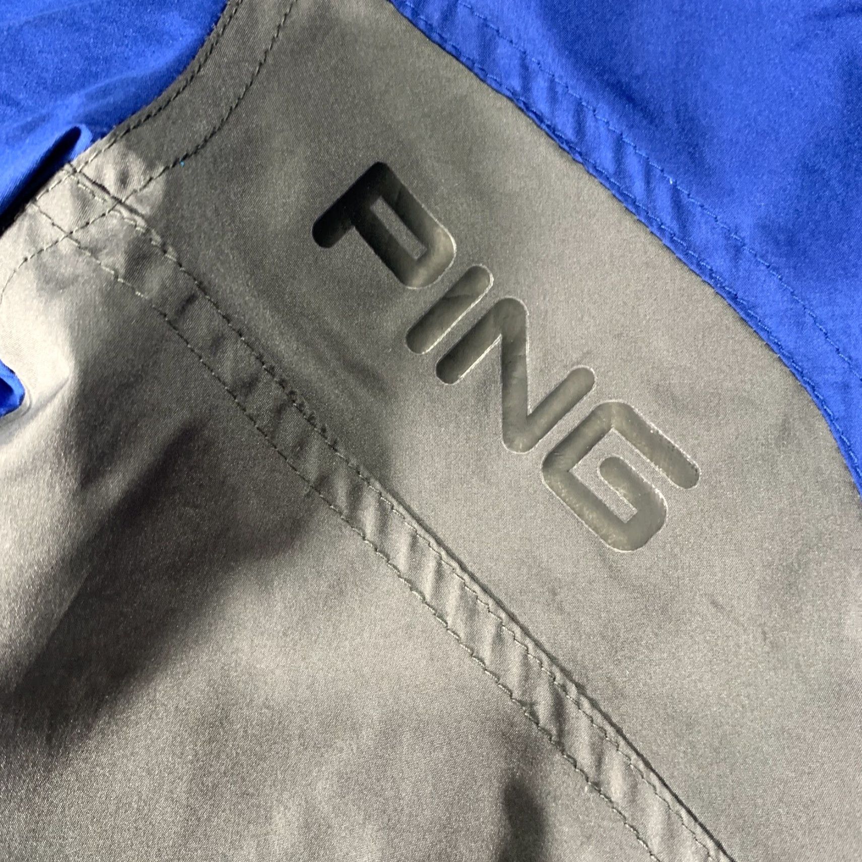 Vintage PING Performance Men 1/2 Zip Pullover Short Sleeve Jacket Golfing Blue Gray M Weather Windbreaker Sports Mens Size US M / EU 48-50 / 2 - 2 Thumbnail