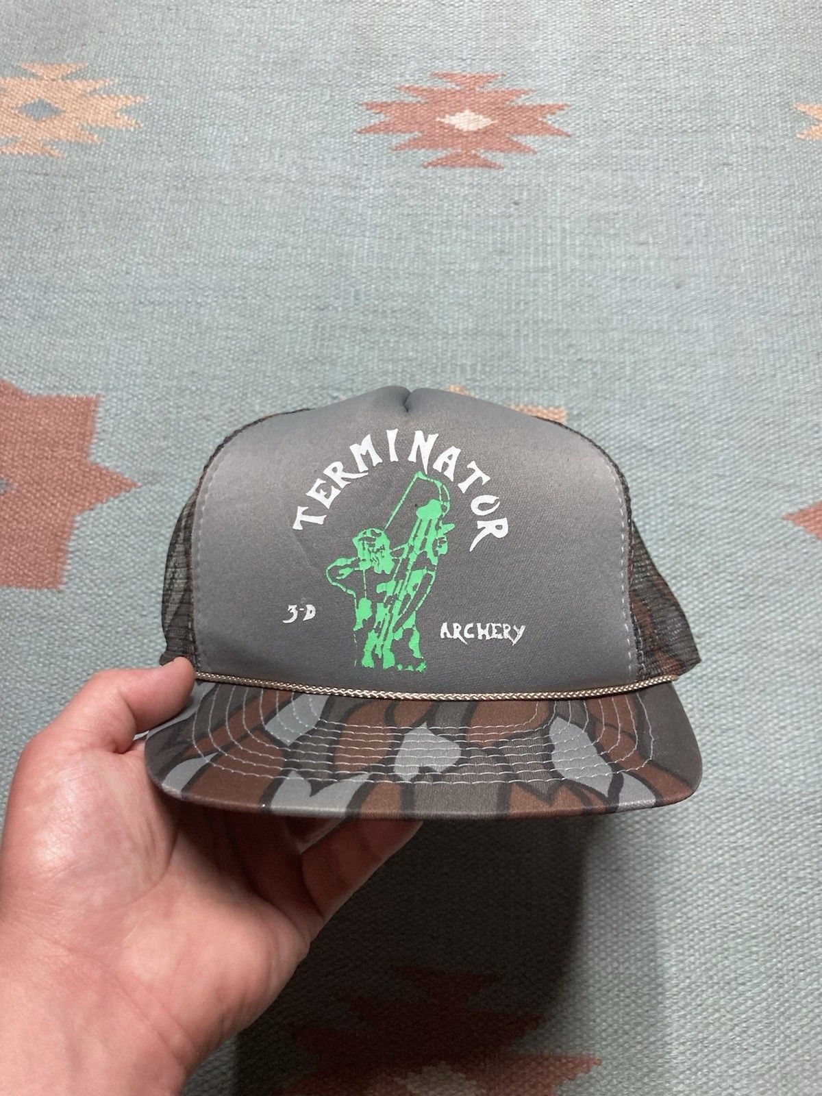 Vintage trucker hat terminator archery Trebark camo hunting camoufla Size ONE SIZE - 2 Thumbnail