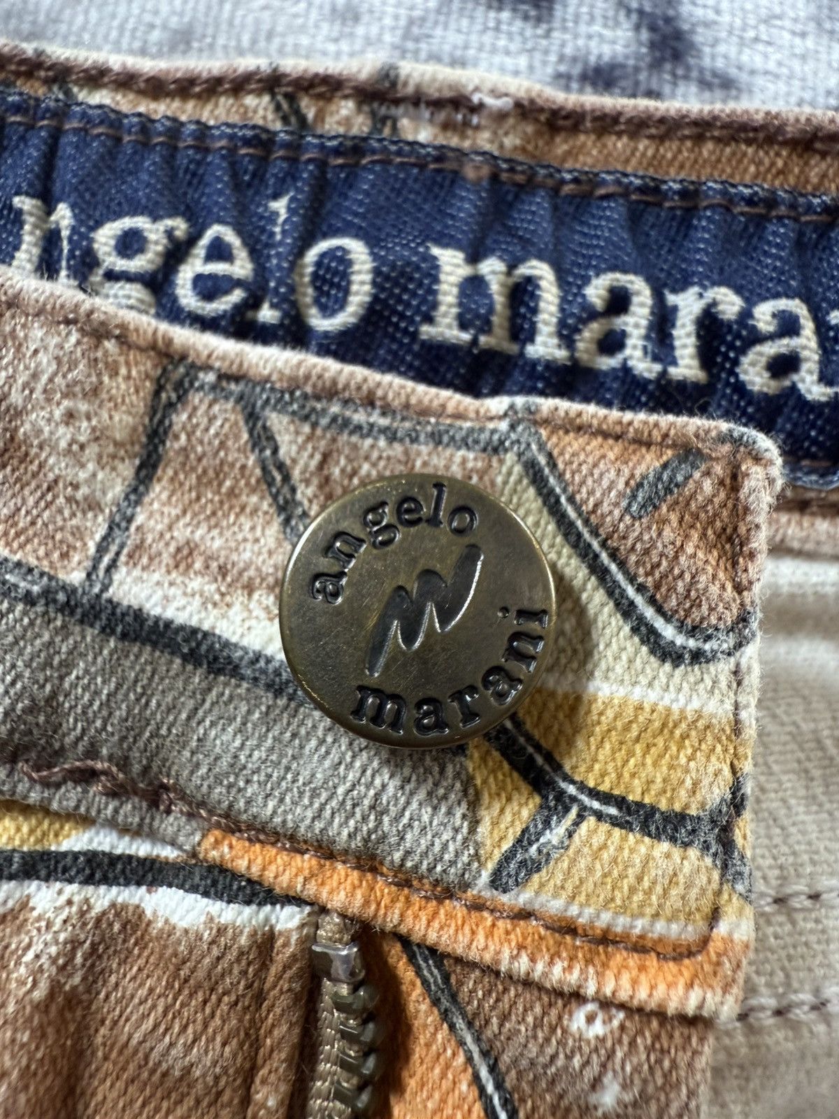Other Angelo Marani Sun Flower Abstracts Art Denim Pants Size 26" / US 2 / IT 38 - 20 Thumbnail