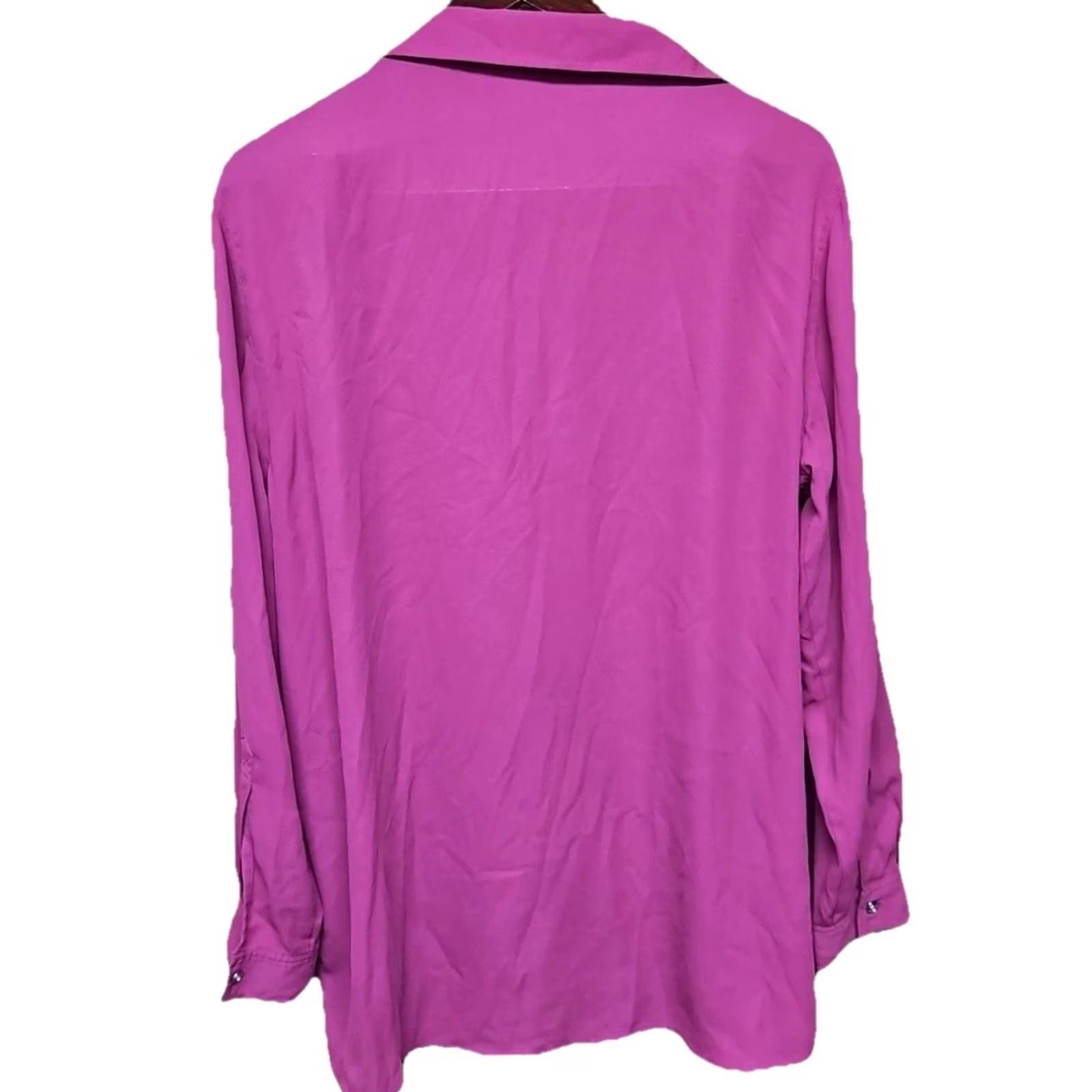 Michael Kors MICHAEL MIKHAEL Kors XL Purple/Violet Long Sleeve Button-Up Blouse Women Casual Work Regular Victory? Size XL / US 12-14 / IT 48-50 - 7 Thumbnail