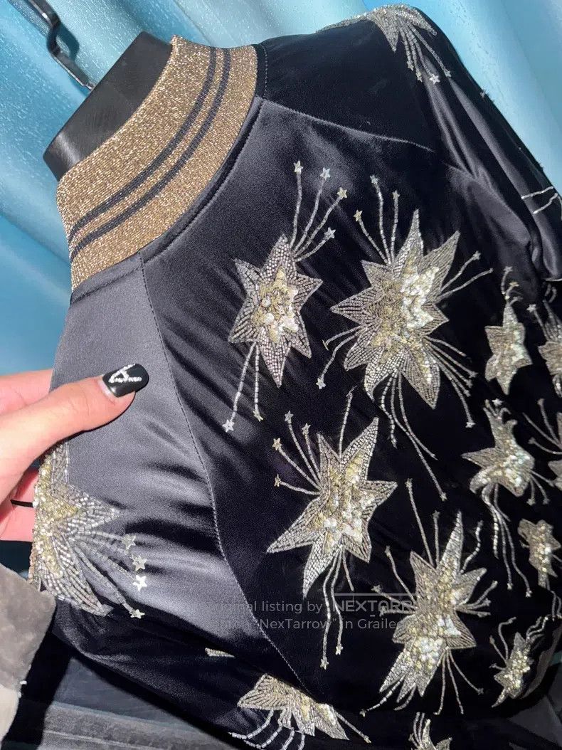 Saint Laurent Paris Saint Laurent Paris Black Sequin Beaded Embroidered Jacket Size US S / EU 44-46 / 1 - 2 Thumbnail