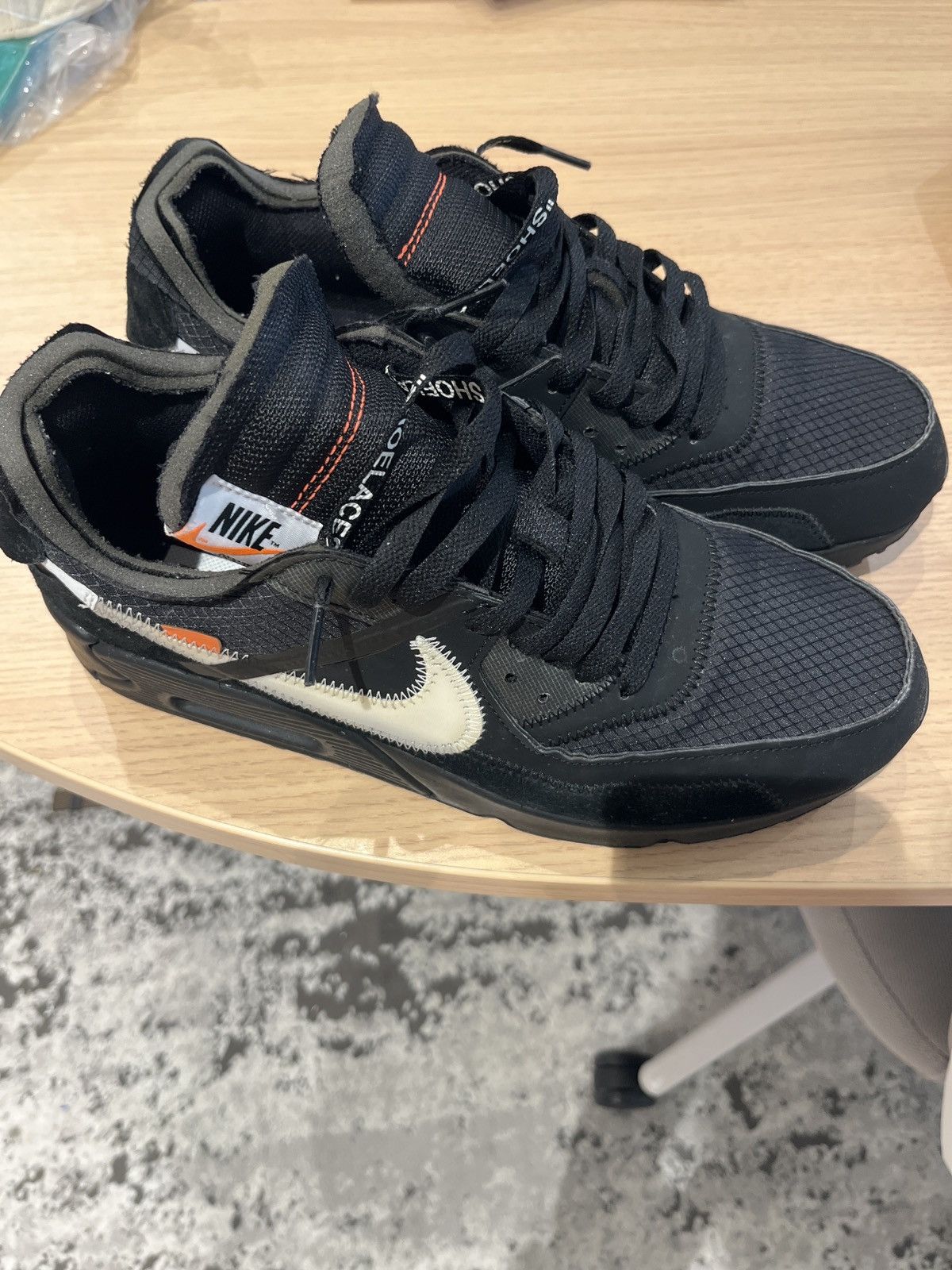 Nike × Off-White Nike Air Max 90 Off-White Black Size US 9.5 / EU 42-43 - 1 Thumbnail