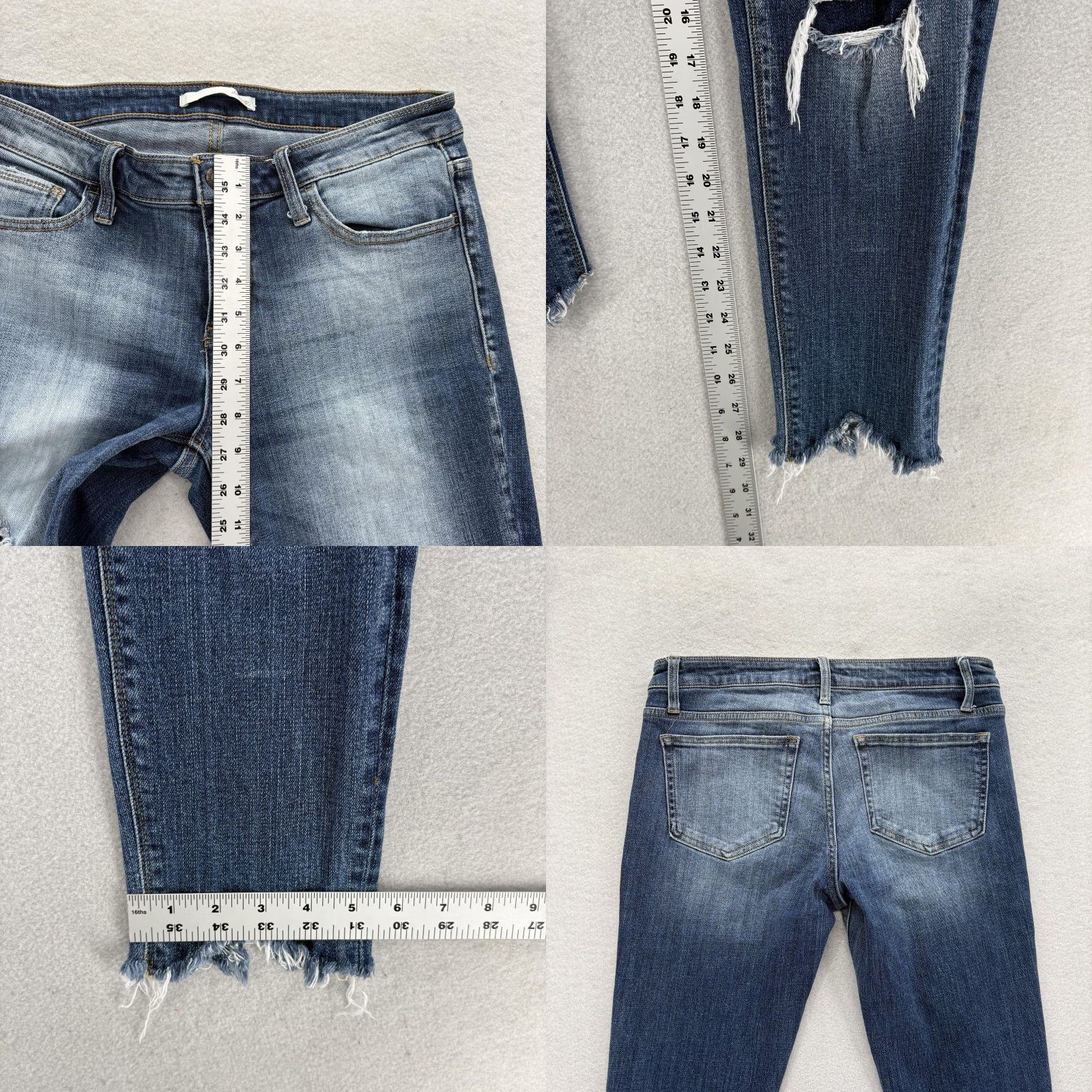 Vintage Daytrip Lynx Jeans Womens 30 Blue Medium Distressed Raw Hem Skinny 5-Pocket Denim Cotton Spandex Zip Pocket Women Rise Mid N/A 1990s Boys? Size 30" / US 8 / IT 44 - 8 Thumbnail