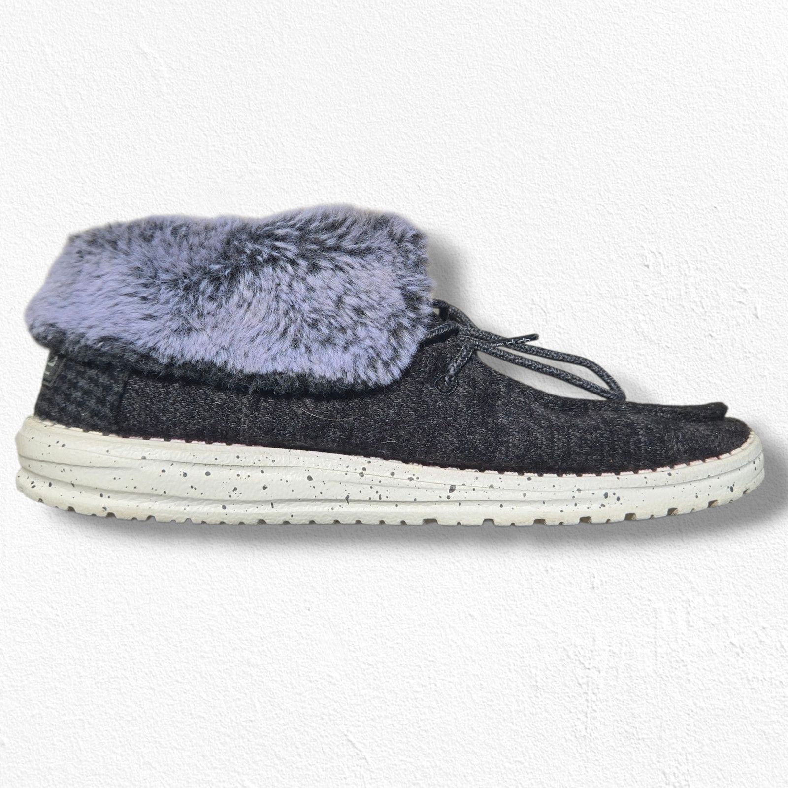 Other Hey Dude Britt Dark Gray Faux Fur Chukka Moccasins Size 7 Size US 7 / IT 37 - 10 Thumbnail