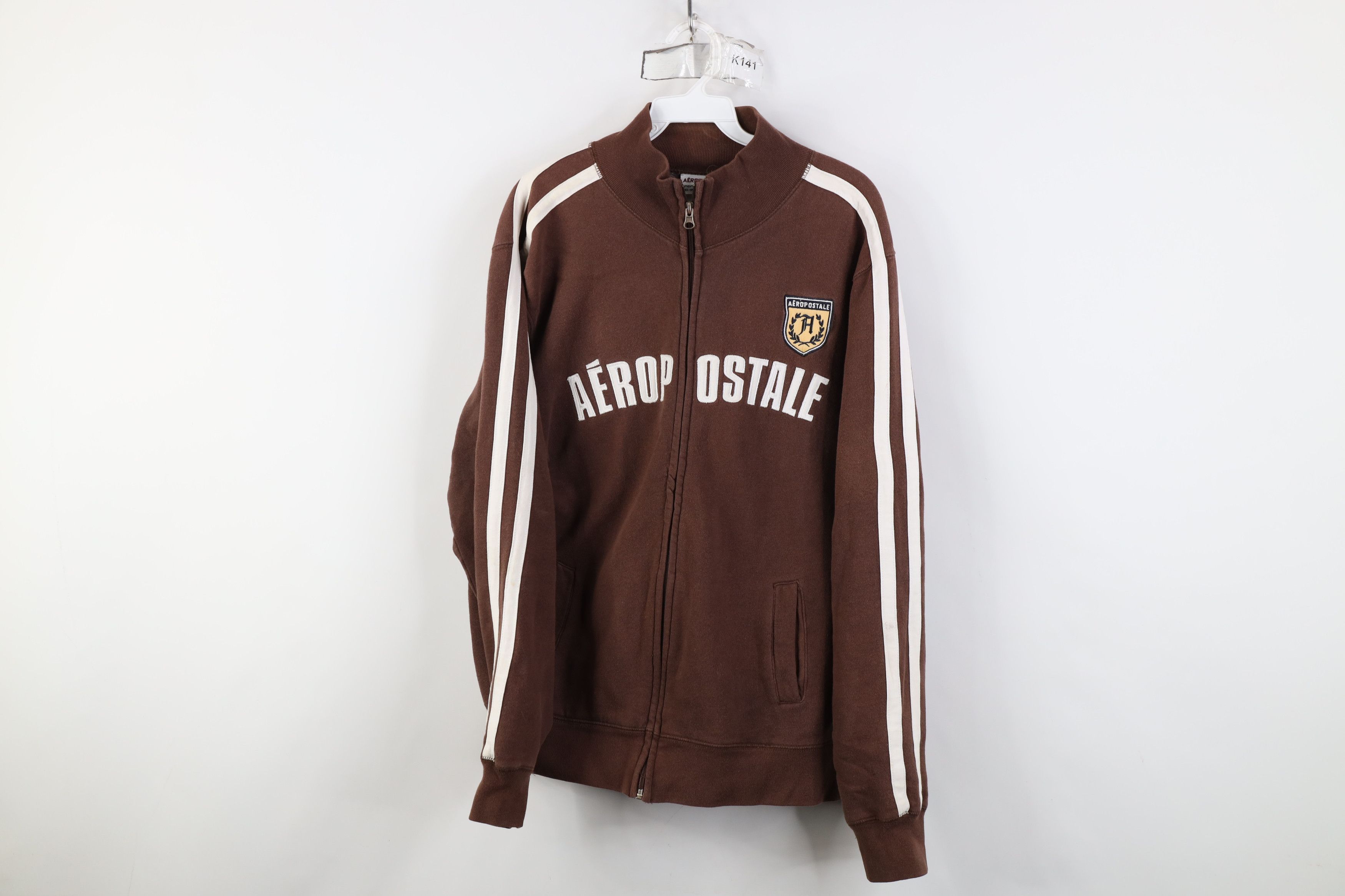 Vintage 90s Y2K Aeropostale Full Zip Sweatshirt Jacket Brown