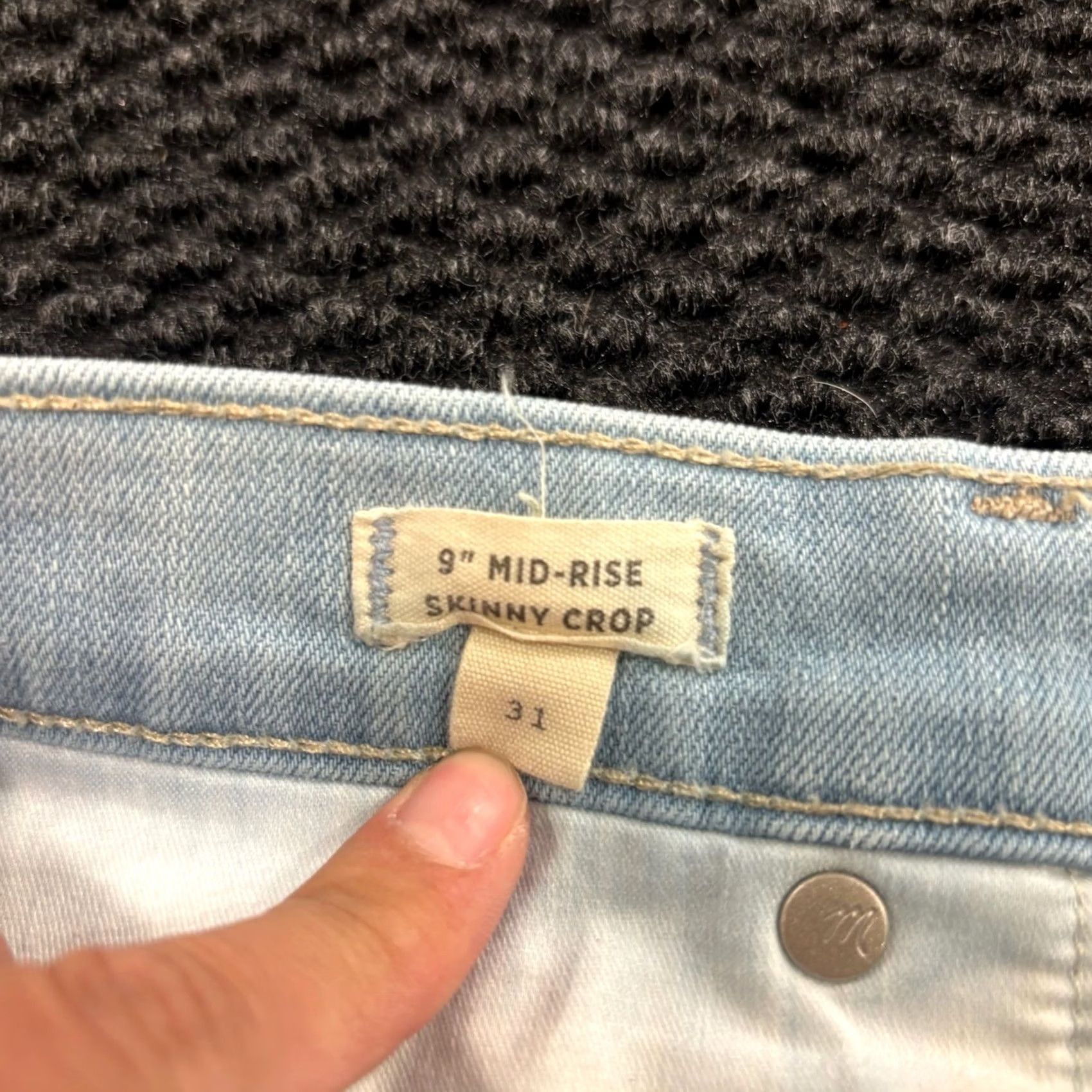 Madewell Madewell 9 High Rise Skinny Crop Jeans Light Wash Size 31 Women Size 24" / US 00 / IT 34 - 3 Thumbnail