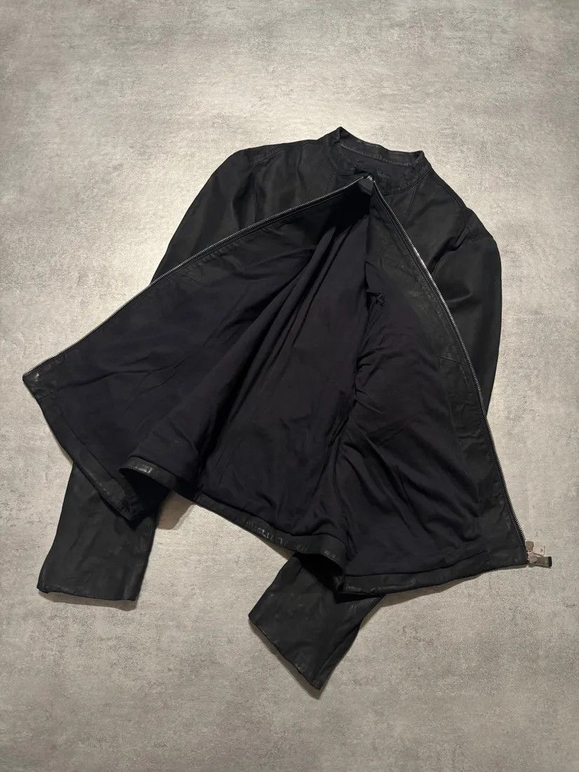 Emporio Armani × Vintage SS2014 Emprio Armani Elevated Black Leather Jacket Size US L / EU 52-54 / 3 - 7 Thumbnail