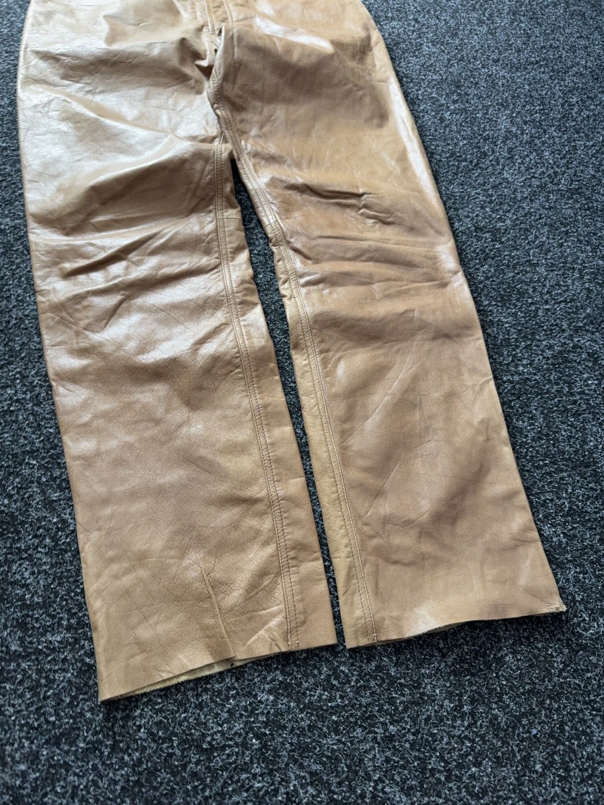 Genuine Leather 00s Leather Biker MOTO Rock Punk Cowboy Chrome Style Pants Size US 31 - 5 Thumbnail