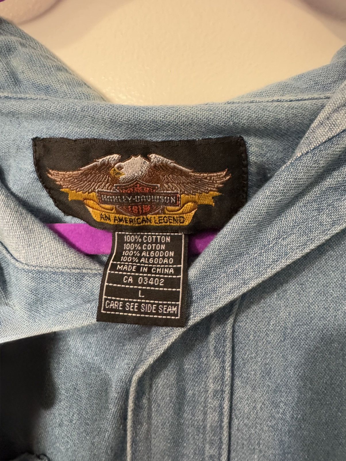 Harley Davidson Harley Davidson Denim Button Up Shirt Size US L / EU 52-54 / 3 - 3 Thumbnail