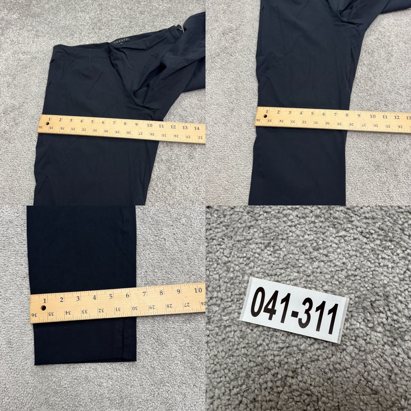 Theory Theory Womens Pants Slim Fit Ankle 10 Navy Blue Zip Stretch Comfortable Breathable Casual Dressy Business Size 32" / US 10 / IT 46 - 9 Thumbnail