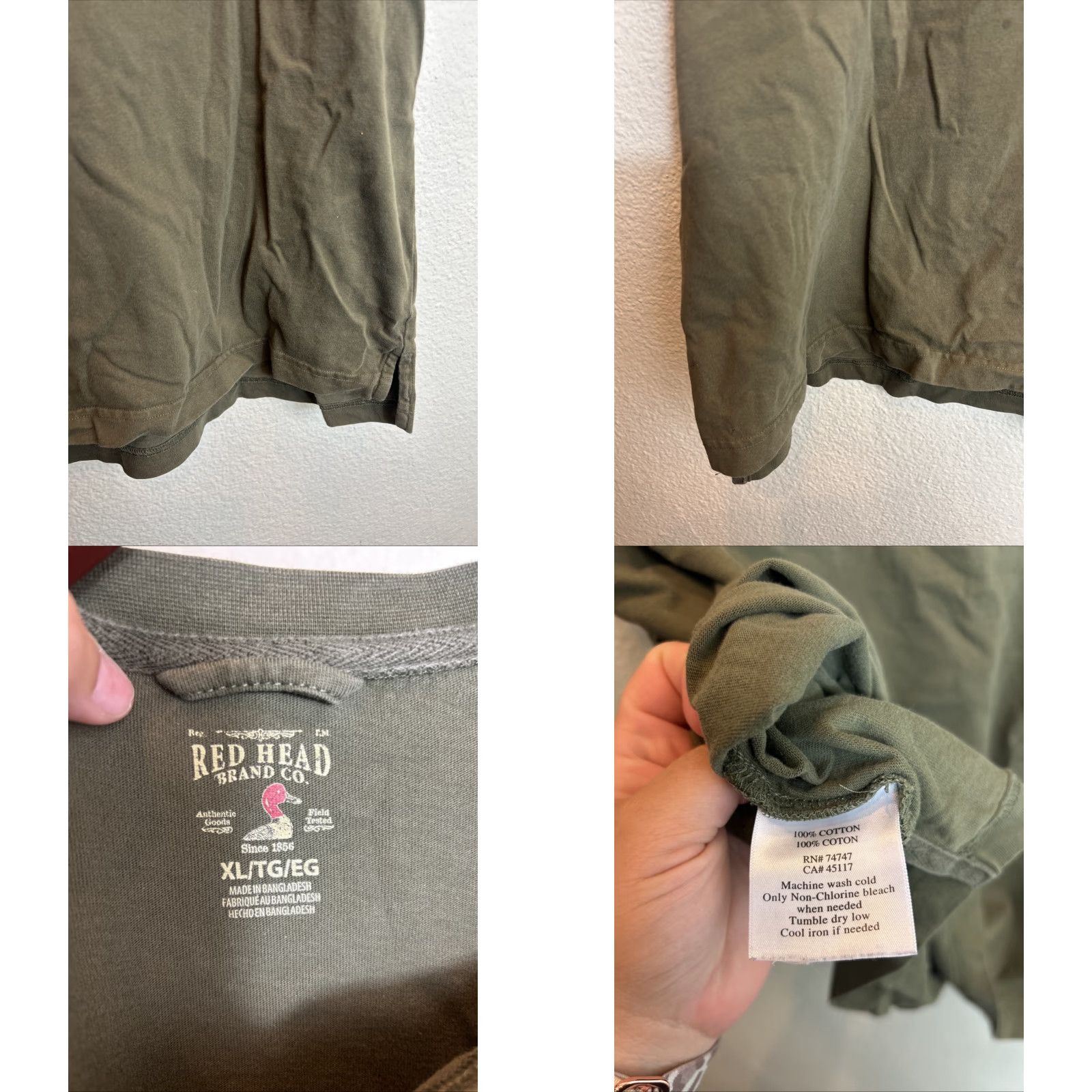 Vintage VINTAGE RedHead Shirt Mens XL Green Short Sleeve T Shirt Cotton Light Stains Size US XL / EU 56 / 4 - 8 Thumbnail