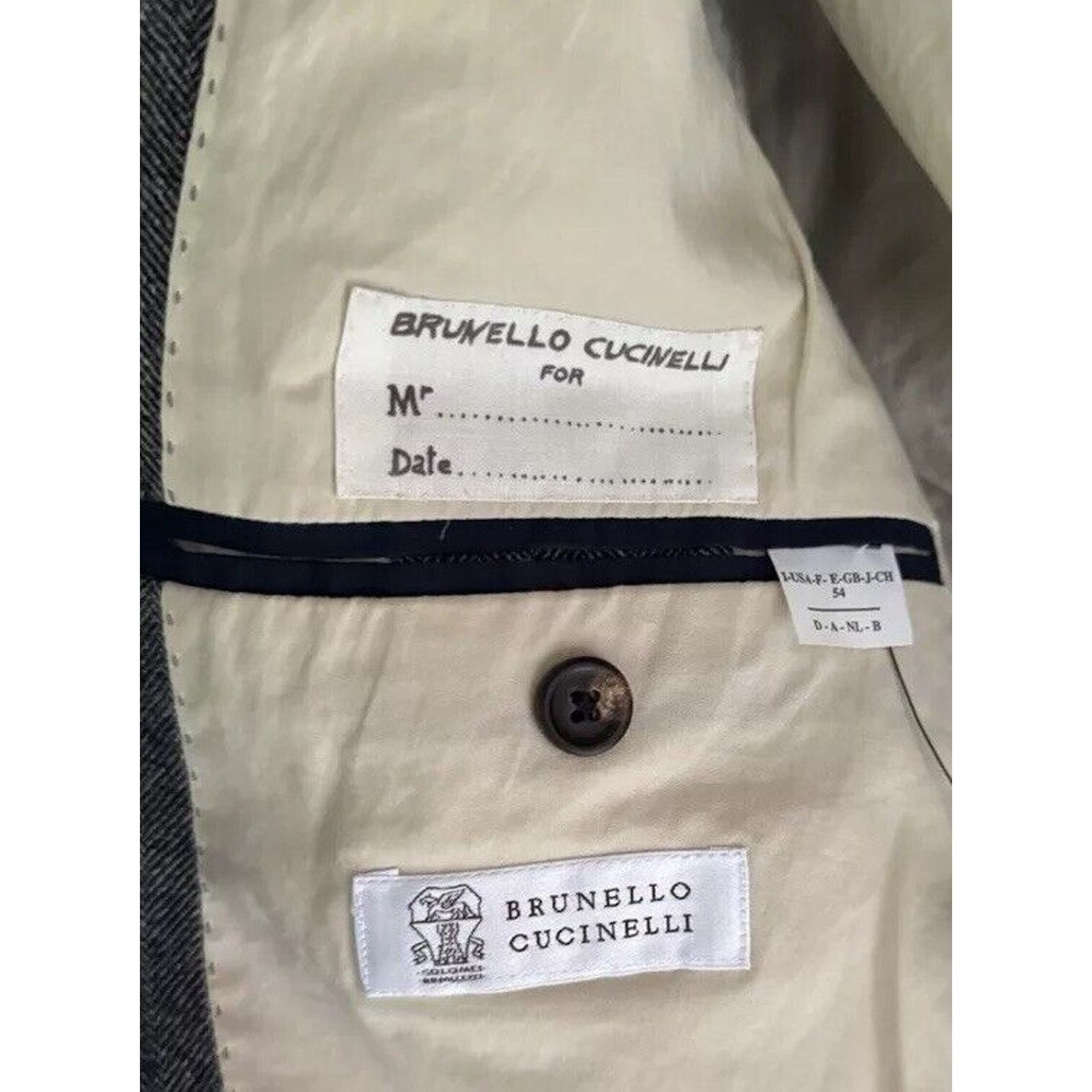 Brunello Cucinelli Brunello Cucinelli Gray Herringbone Tweed Sportjacket 54/44 Size 44R - 8 Thumbnail