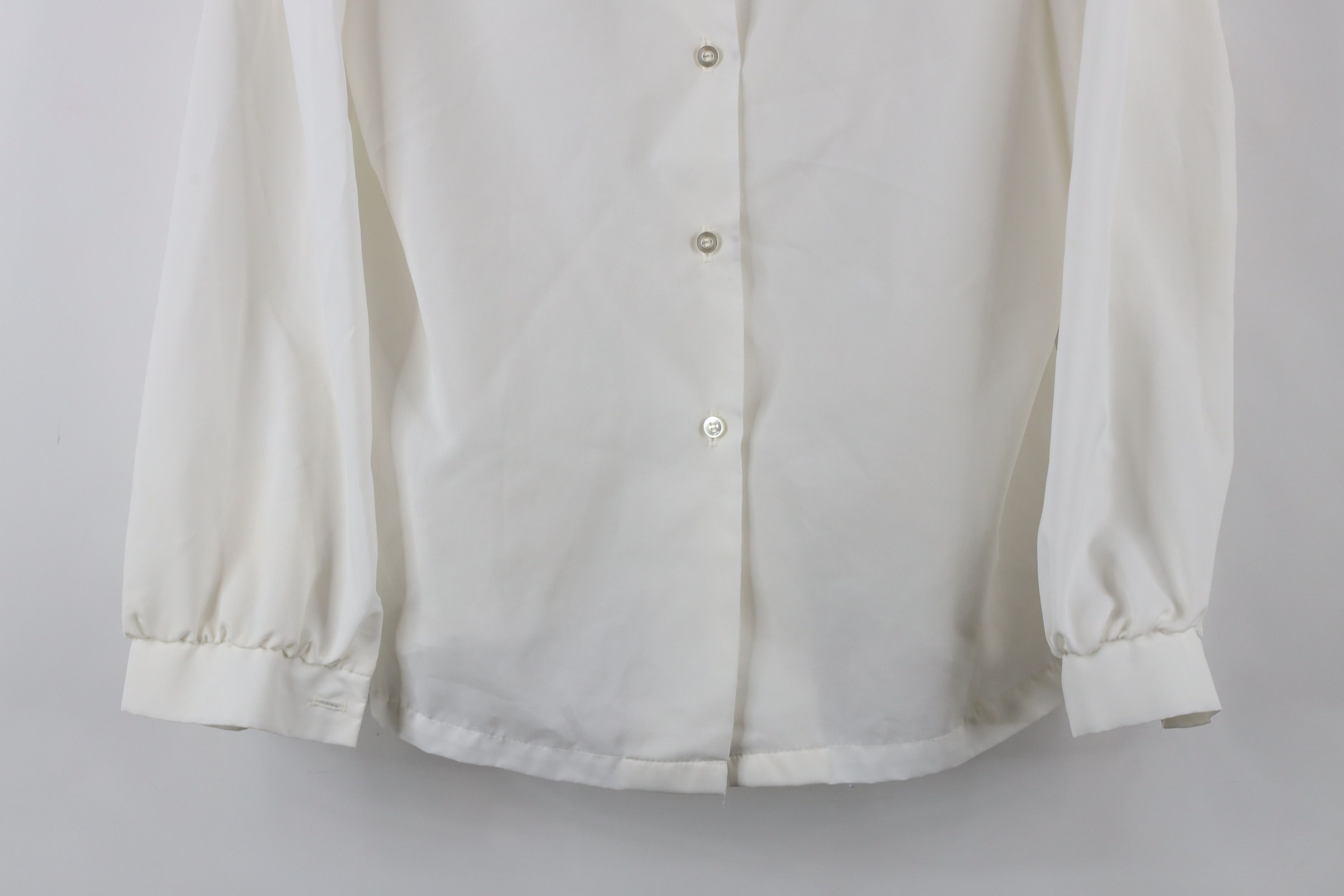 Vintage Vintage 70s Streetwear Ruffled Flower Lace Back Button Shirt Size L / US 10 / IT 46 - 3 Thumbnail