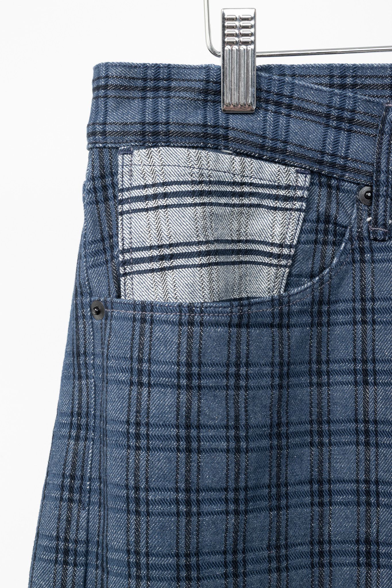 3x1 3x1 M4 Blue Plaid Slim 5-Pocket Jeans Size US 34 / EU 50 - 5 Thumbnail