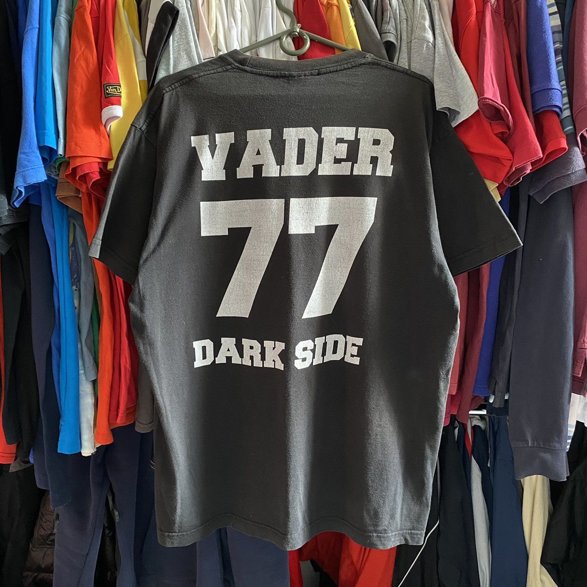 Star Wars × Vintage Vintage Star Wars Darth Vader 77 black faded movie tee Size US L / EU 52-54 / 3 - 1 Thumbnail