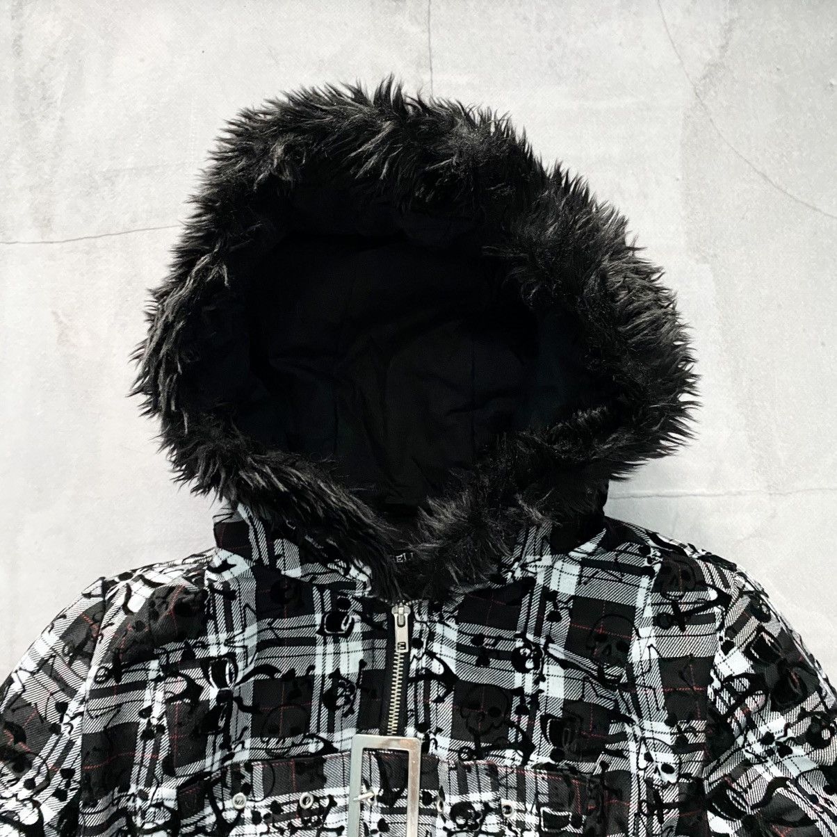 If Six Was Nine Gothic Strap Skeleton Faux Fur Punk Opium Jacket LGB Size XS / US 0-2 / IT 36-38 - 8 Thumbnail