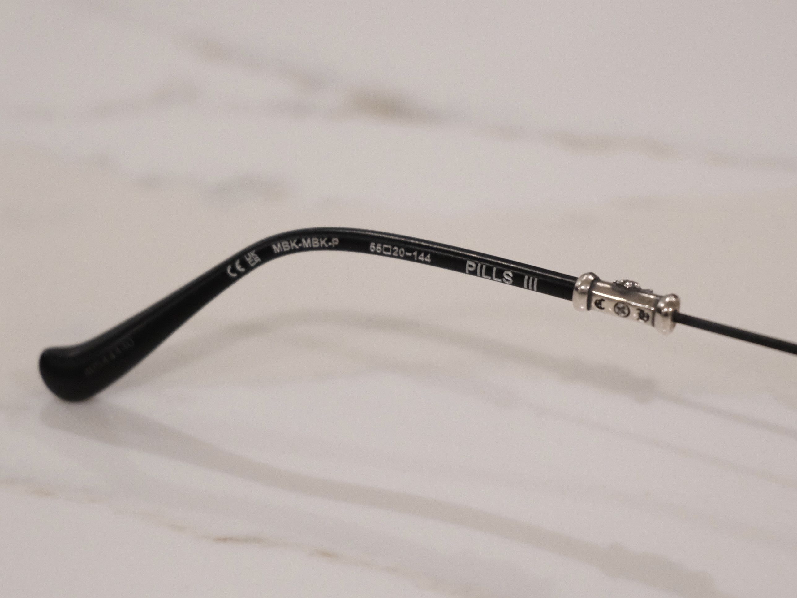 Chrome Hearts CHROME HEARTS PILLS III MATTE BLACK & SILVER GLASSES Size ONE SIZE - 10 Thumbnail