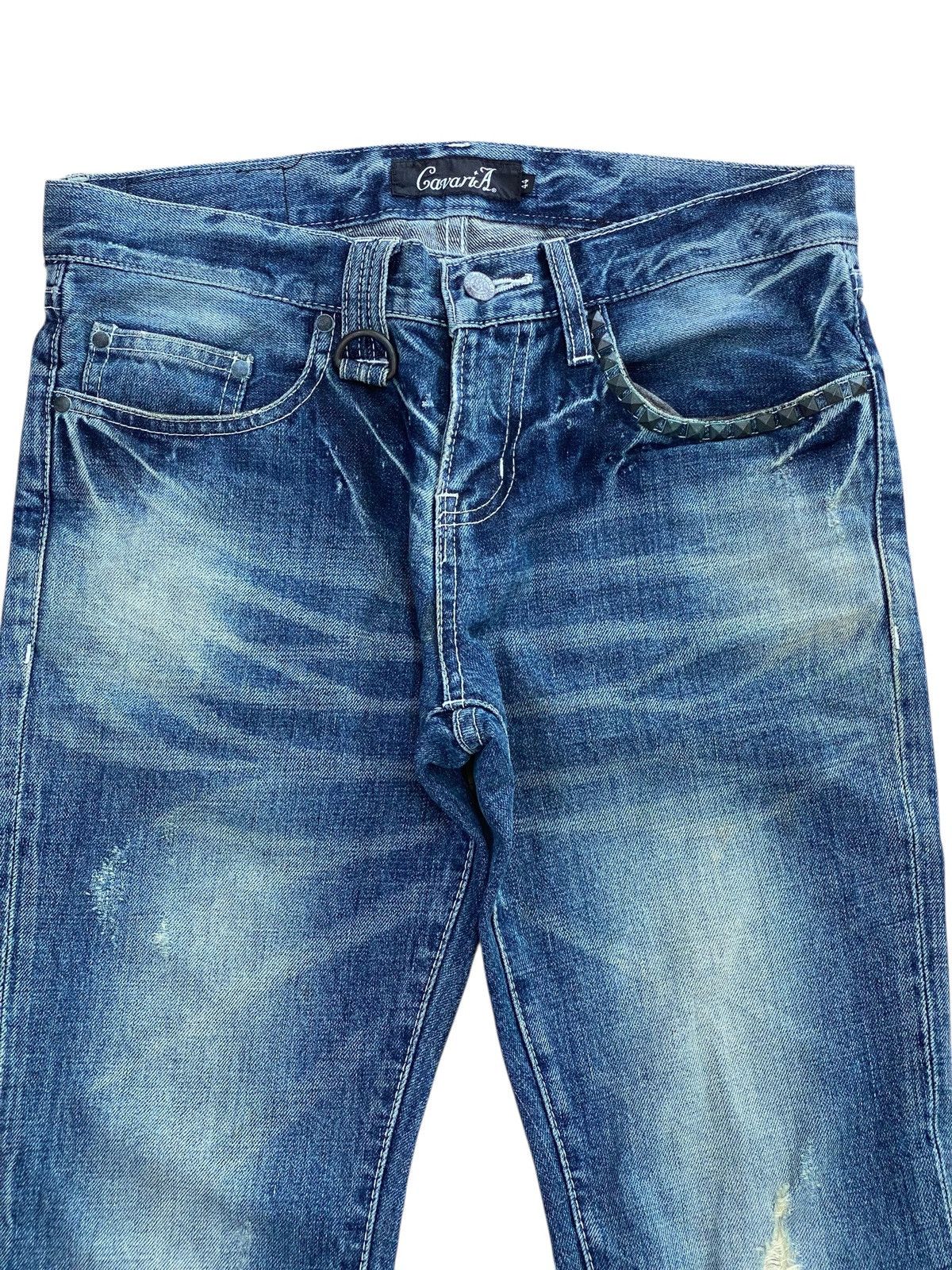 Japanese Brand Japanese Brand Faded Blue Wash Distress Flare Style Size US 30 / EU 46 - 2 Thumbnail